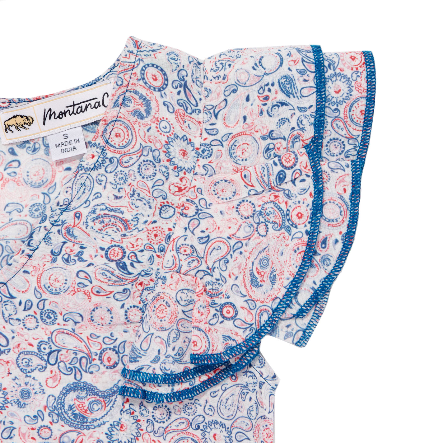Montana Clothing Girl's White Paisley Print Top - Image 1