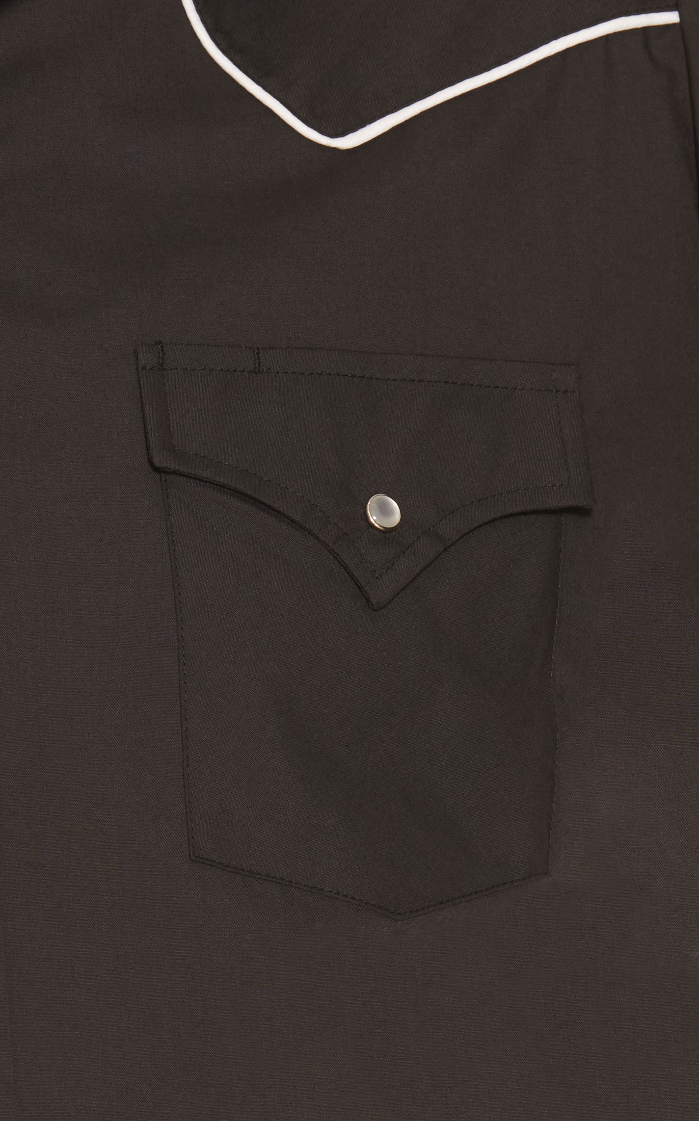Ely Cattleman Men's Black with White Piping Short Sleeve Western Shirt - Image 1