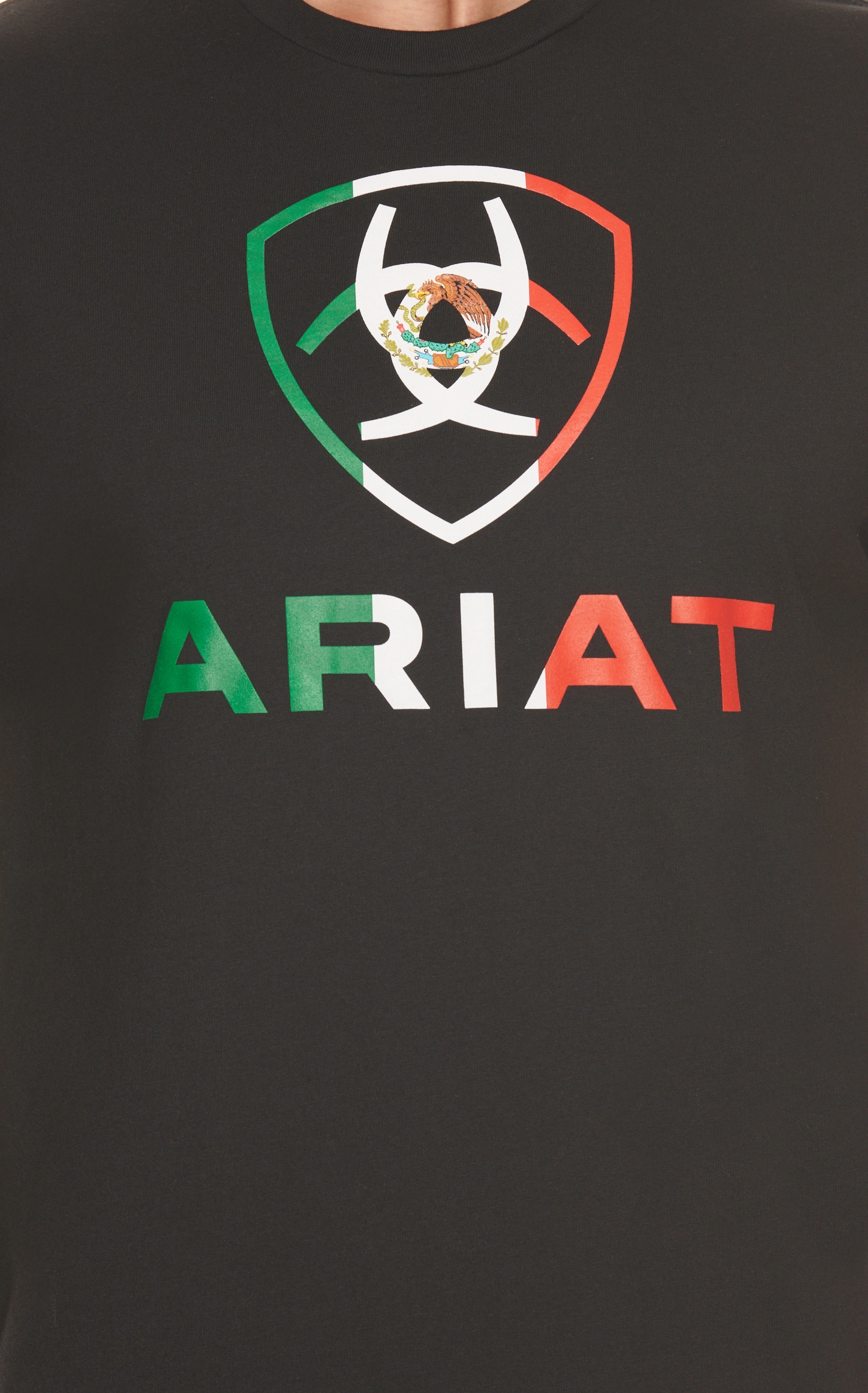Ariat Men's Black Mexico Flag Shield Logo Short Sleeve T-Shirt - Cavender's Exclusive - Image 1