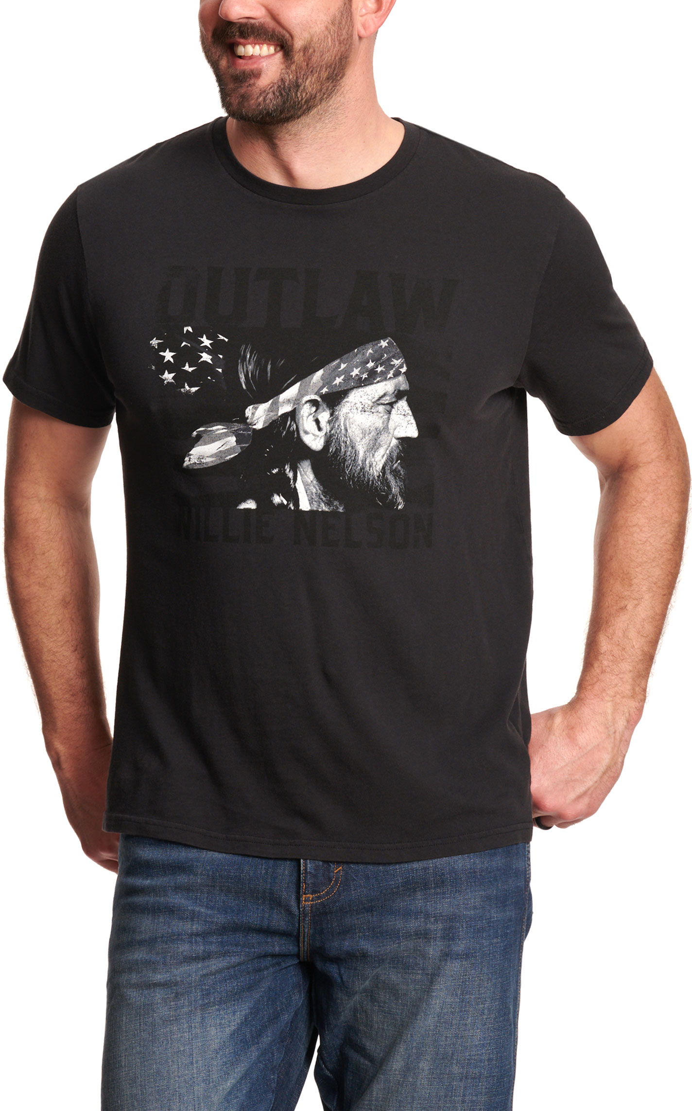 Wrangler X Men's Willie  Black Graphic T-Shirt - Image 1