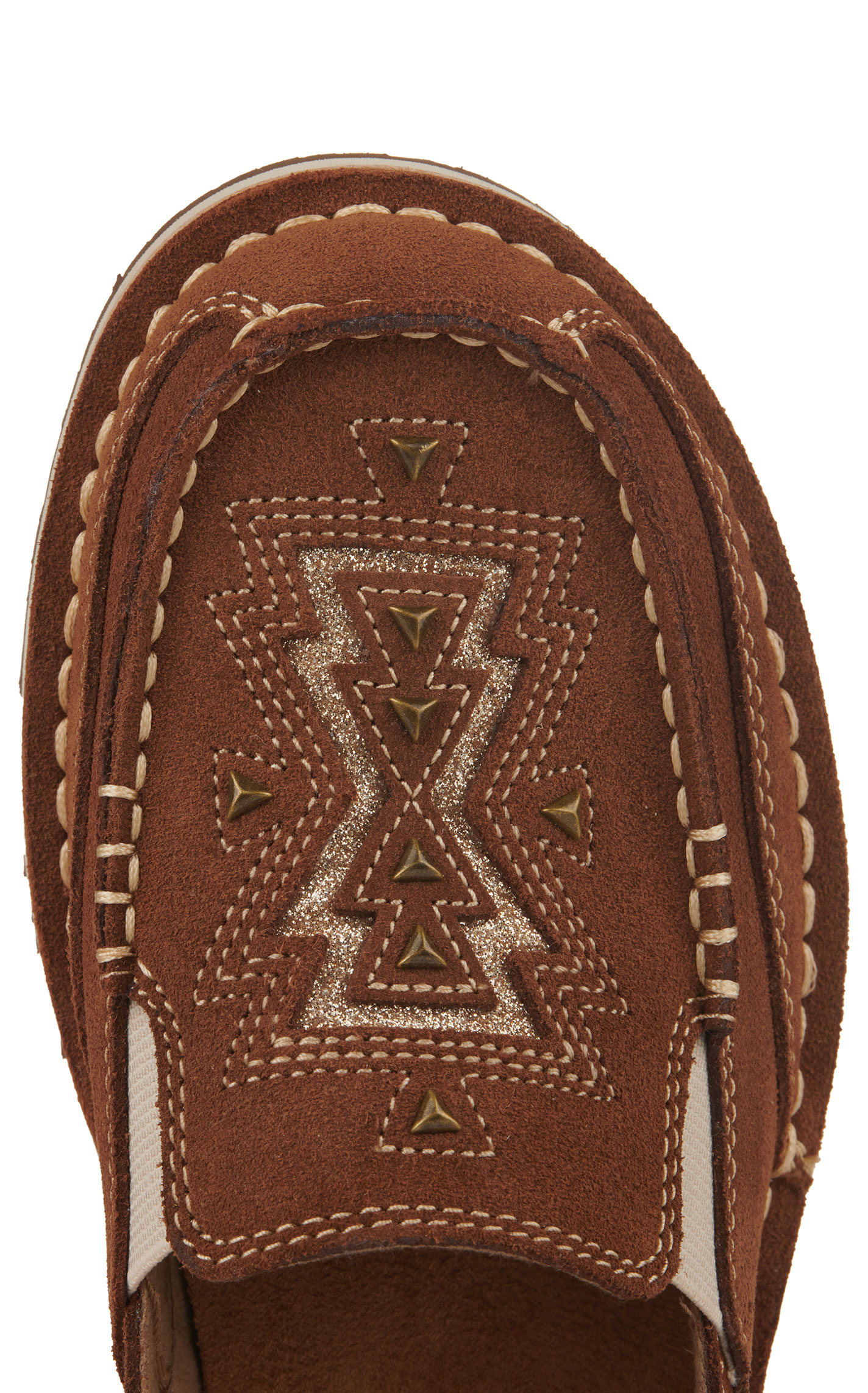 Ariat Women's Cruiser Ginger Suede with Gold Glitter Aztec Inlay Casual Shoes - Image 1