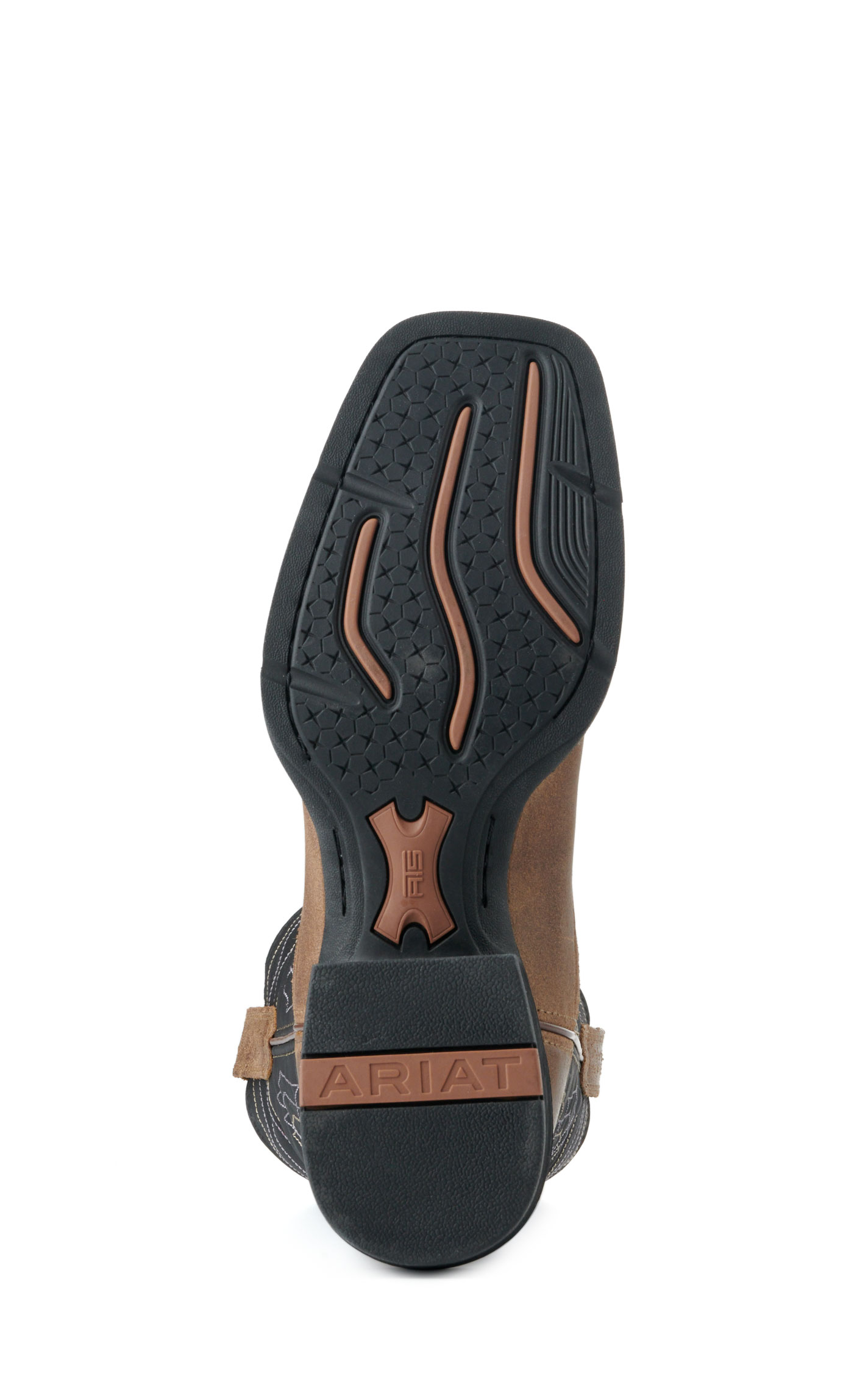 Ariat Men's Sport Barley Brown and Matte Black Wide Square Toe Cowboy Boots - Image 1