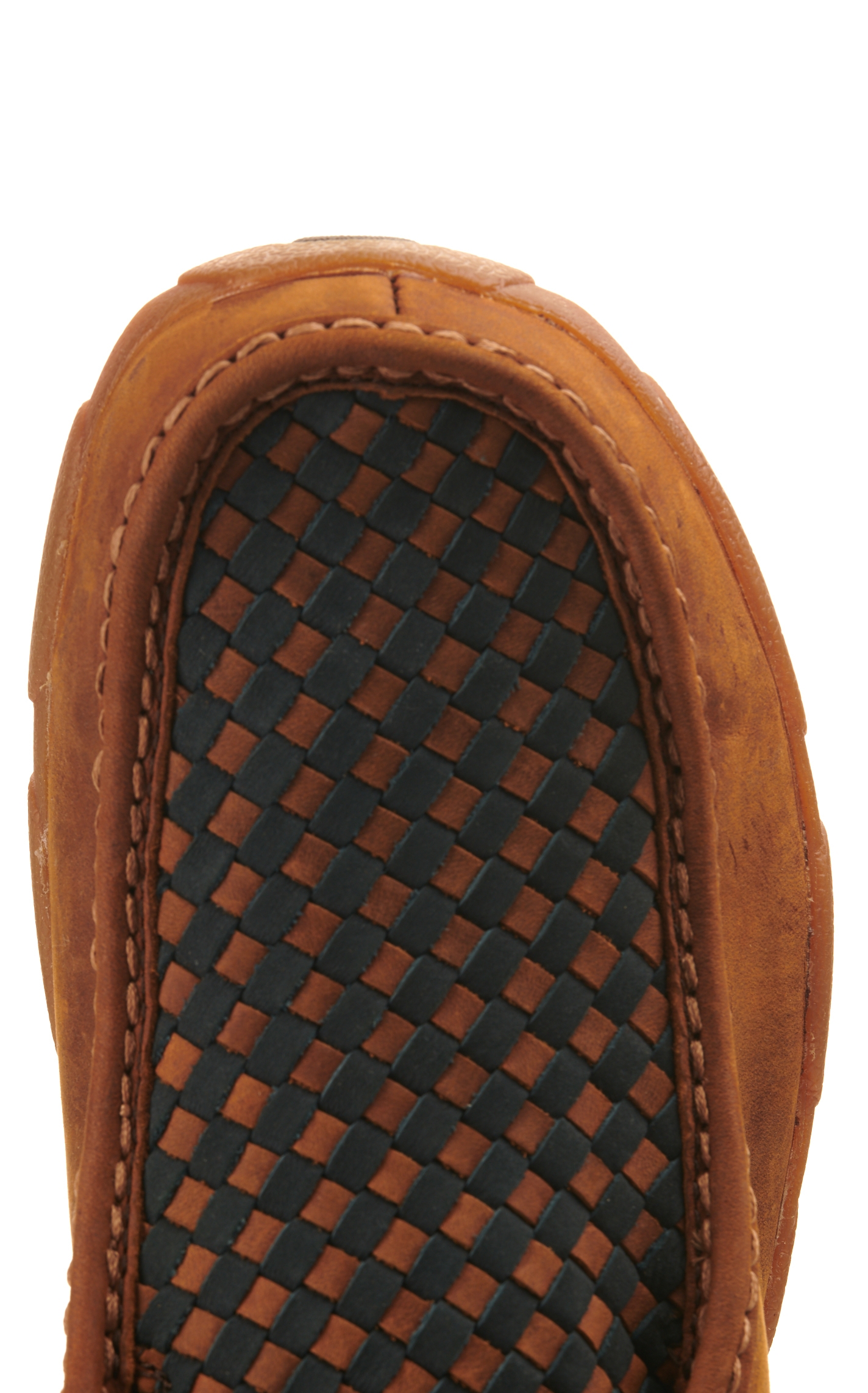 Twisted X Men's Oiled Saddle & Midnight Basketweave Driving Moccasin Casual Shoes - Image 1
