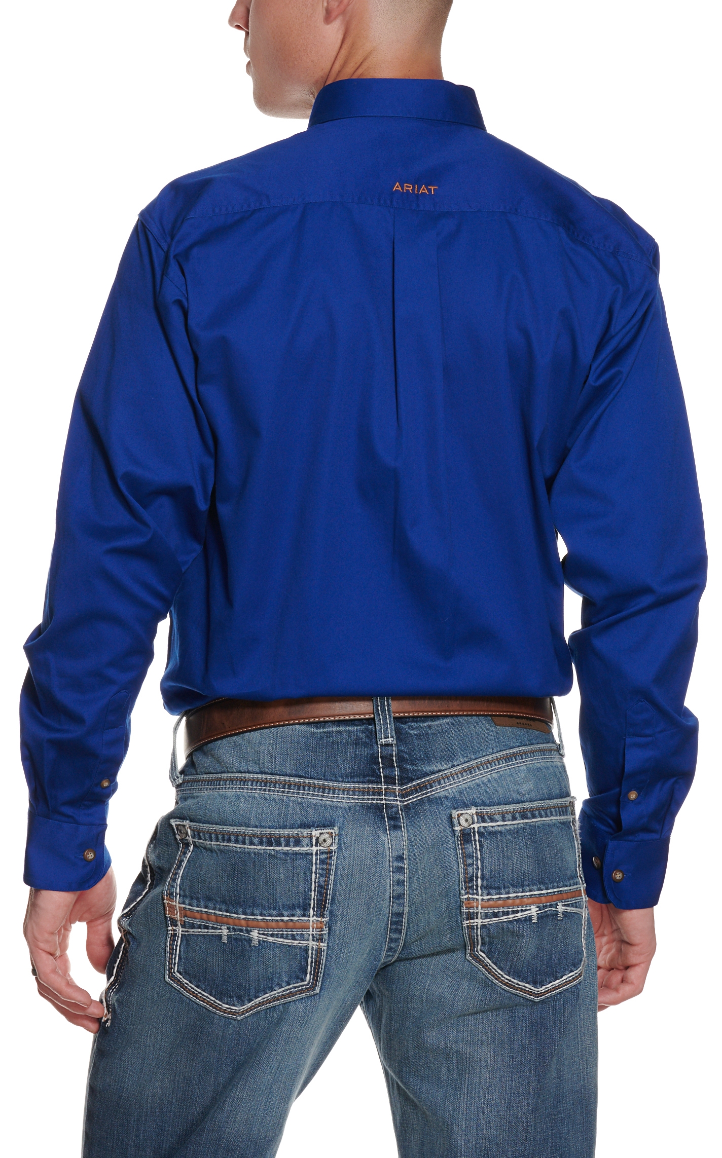 Ariat Men's Solid Blue Long Sleeve Western Shirt - Image 1