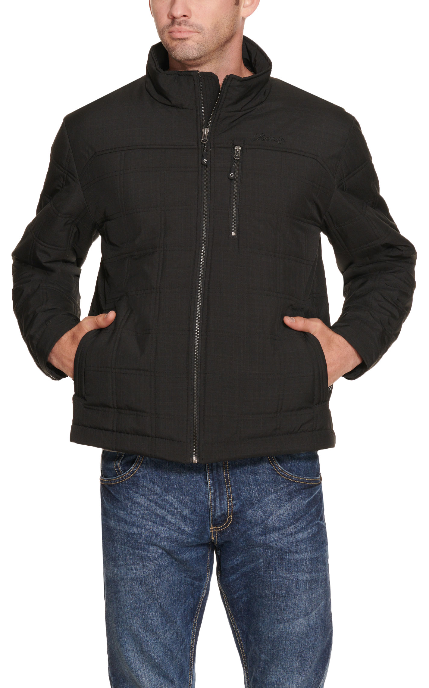 Rafter C Men's Black Quilted Puff Jacket - Big & Tall - Image 3