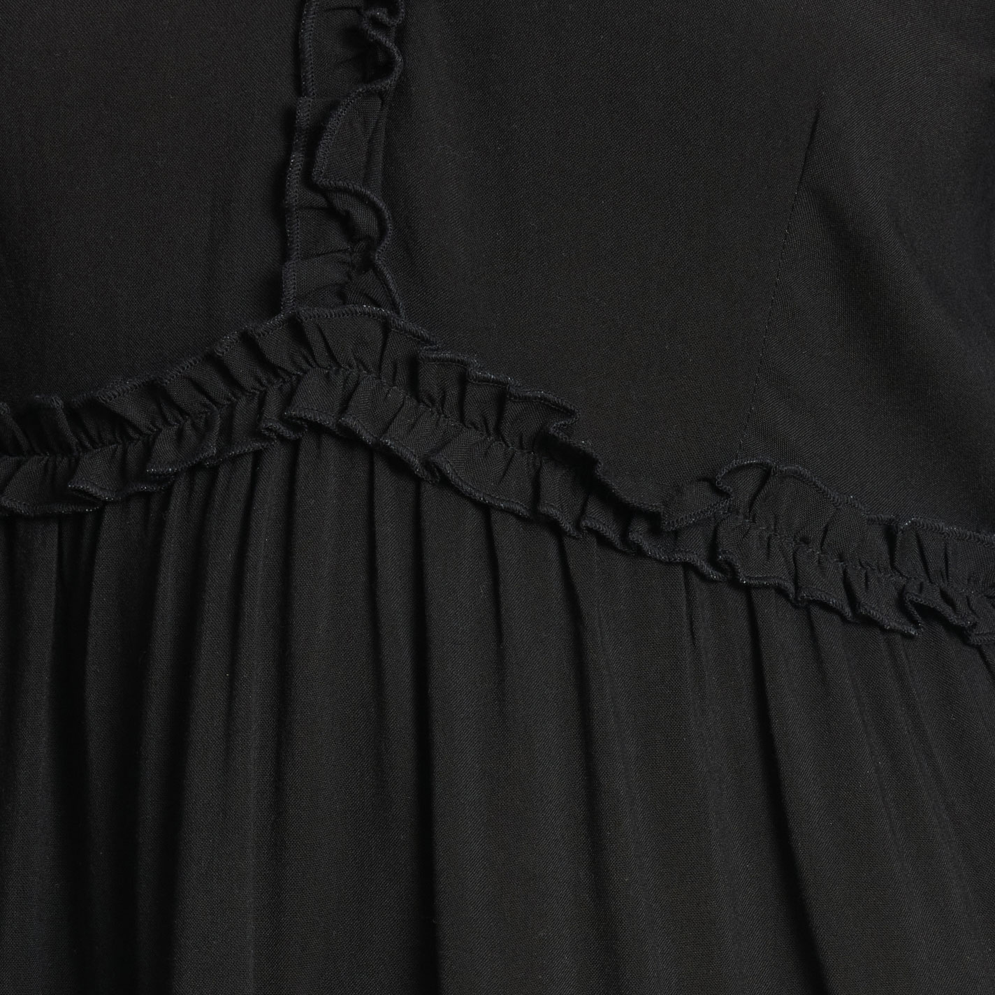 Rockin' C Women's Black Tiered with Ruffles Long Sleeve Dress - Image 1