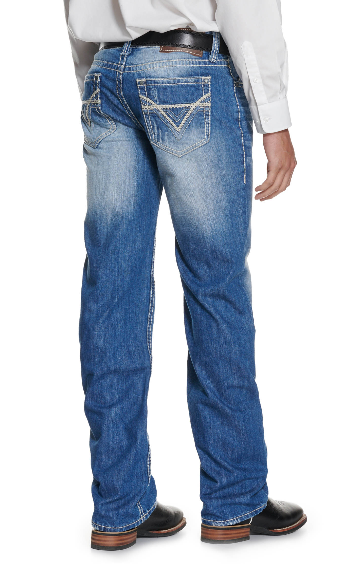 Rock & Roll Denim Men's Double Barrel Medium Wash Relaxed Fit Straight Leg Jean - Image 1