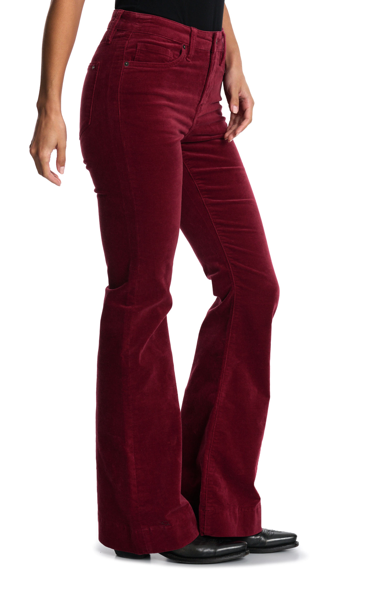 Mica Denim Merlot Velvety Flare Leg Jeans - Image 1