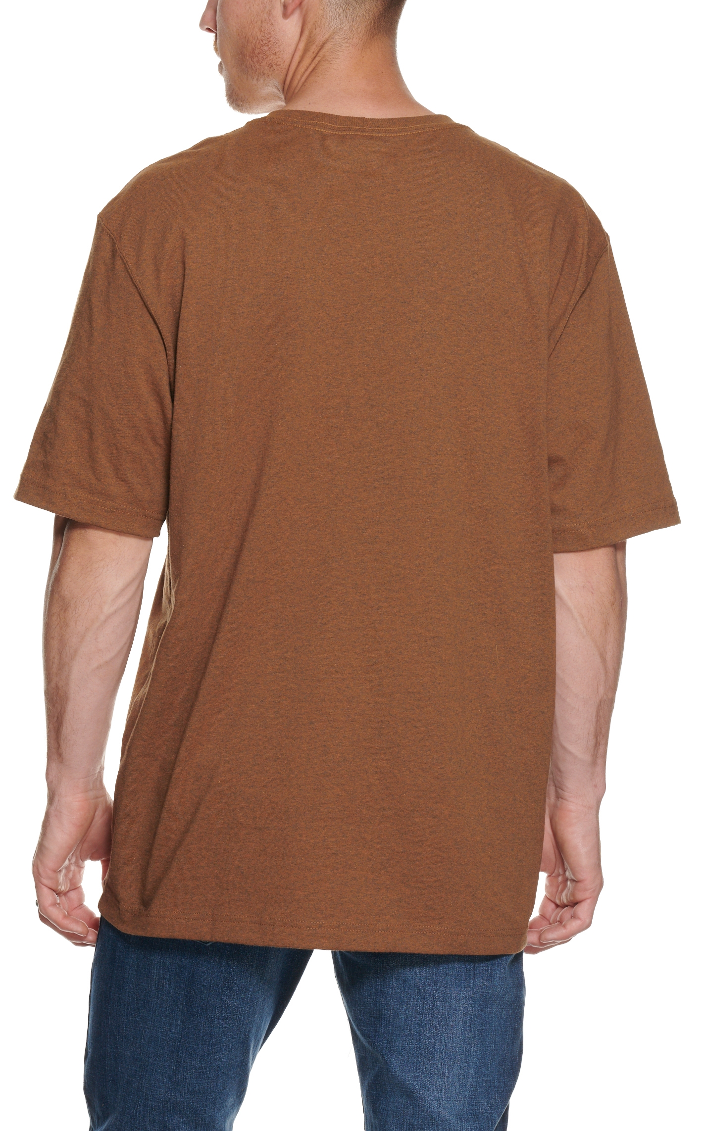Carhartt Men's Walnut Heather Heavy Cotton Loose Fit Short Sleeve Work T-Shirt - Image 1