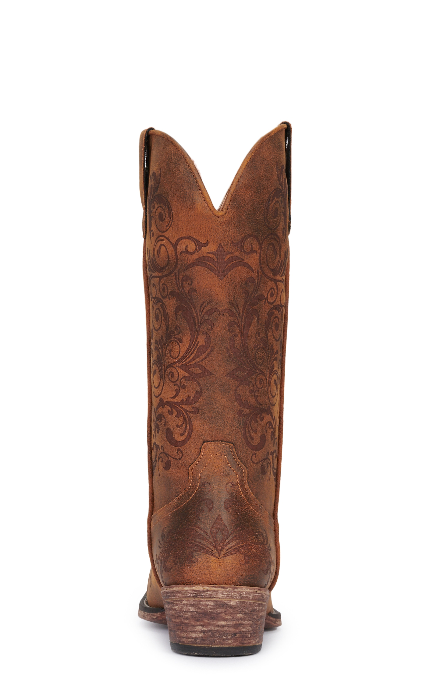 Roper Women's Tall Stuff Brown with Scrolling Snip Toe Cowboy Boots - Image 1