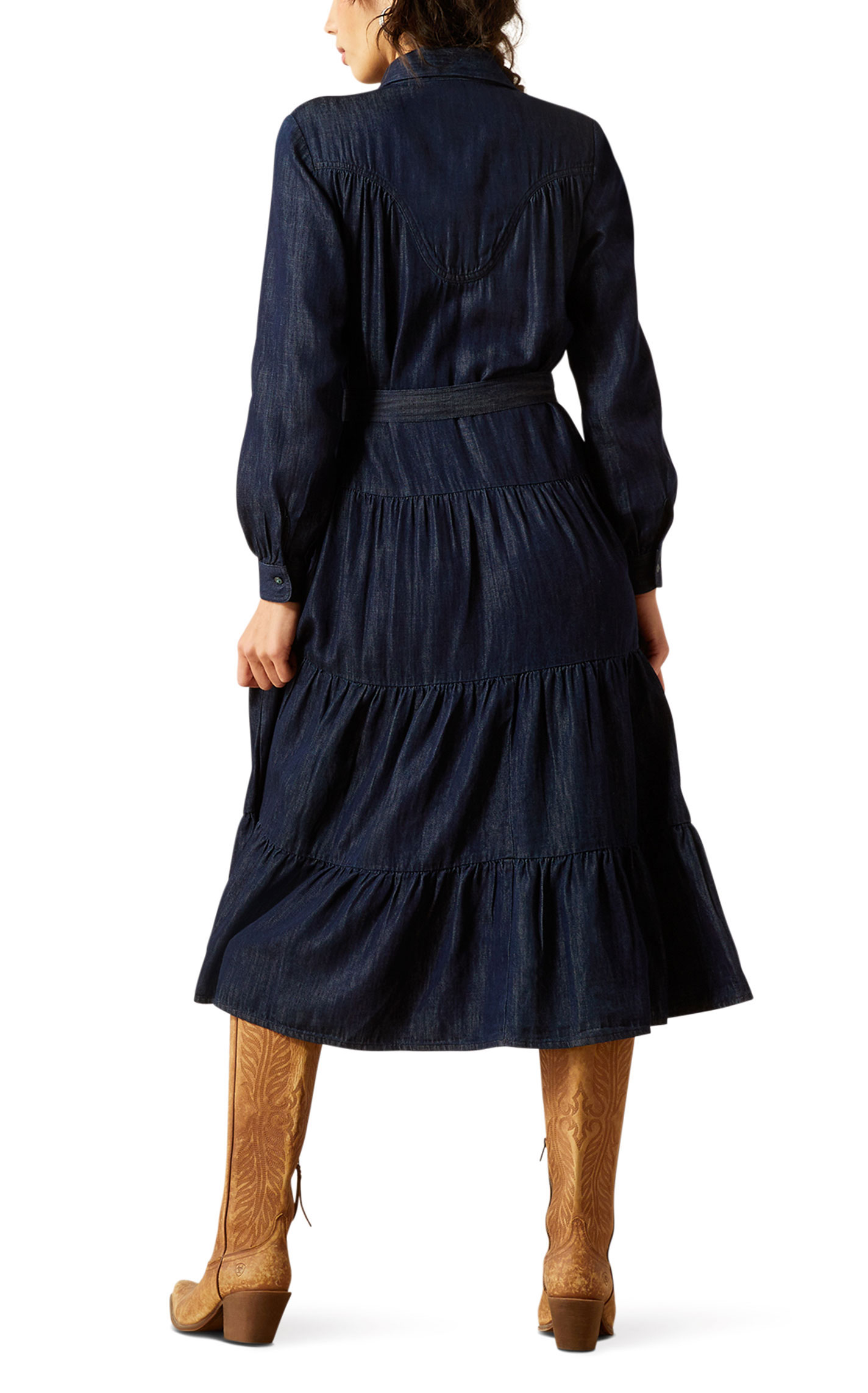 Ariat Women's Sahara Blue Denim Tiered Dress - Image 1