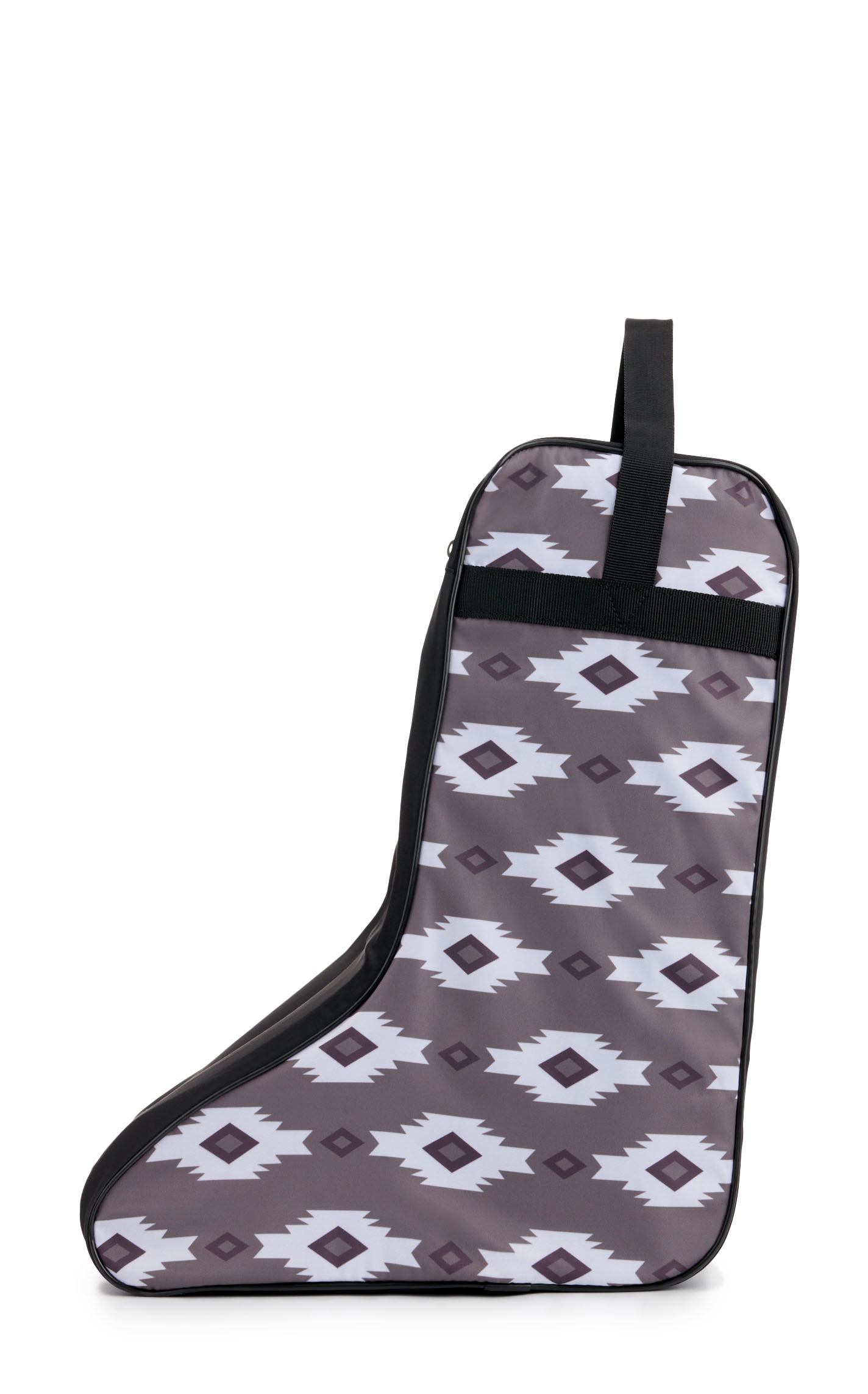 M&F Western Twister Black with Gray and White Aztec Print Boot Bag - Image 1