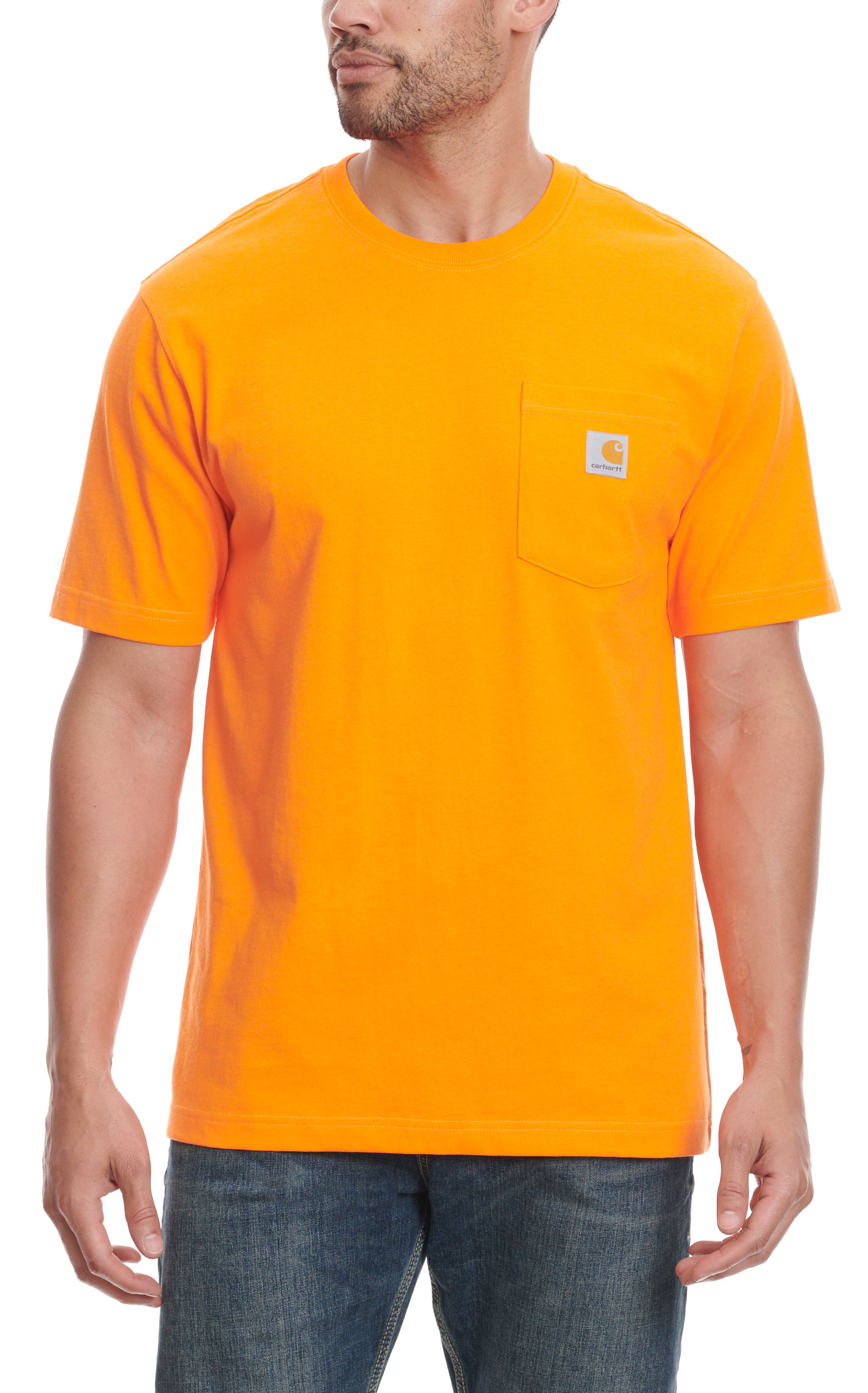 Carhartt Men's Bright Orange Loose Fit Short Sleeve Pocket Work T-Shirt - Image 2