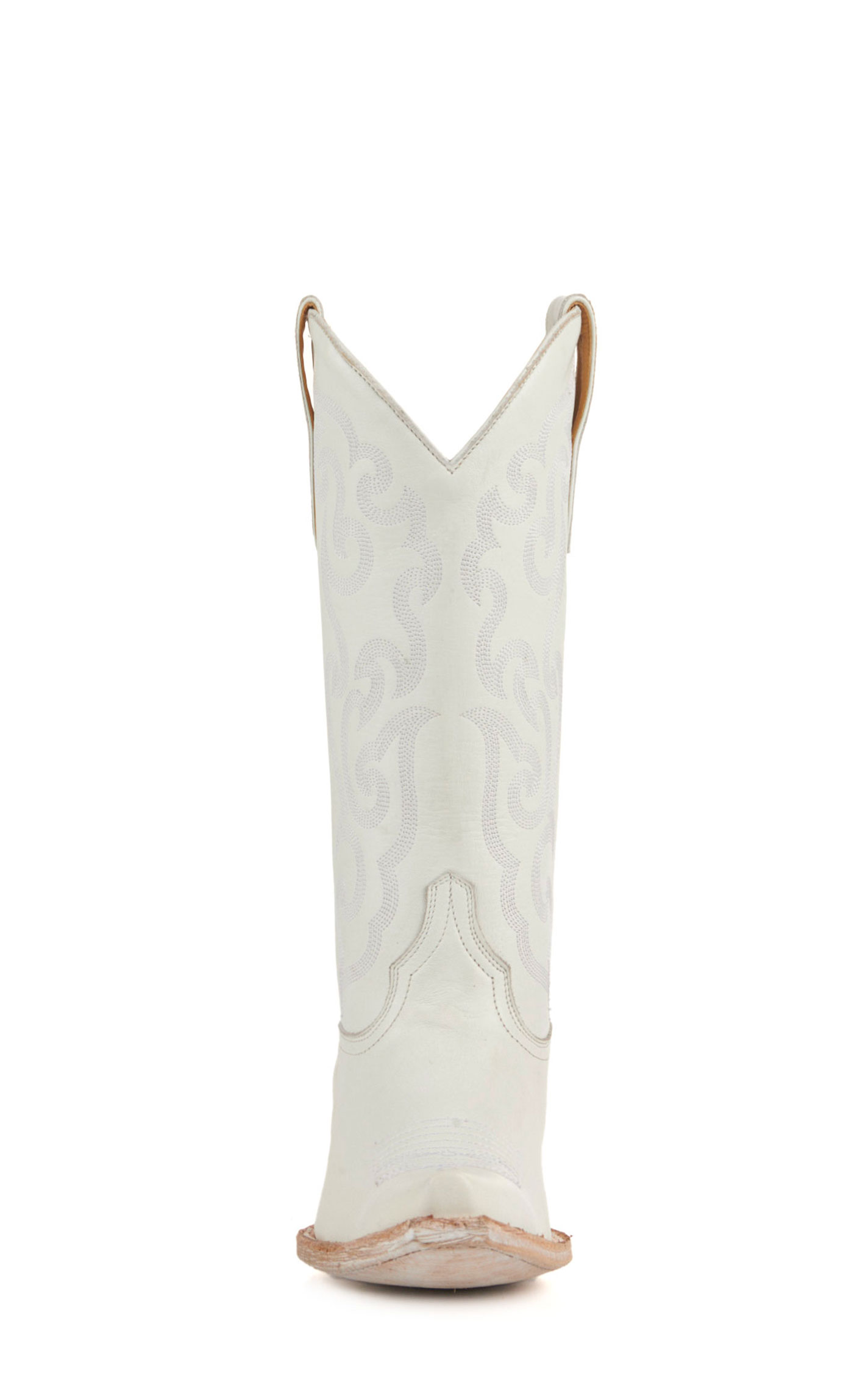 Cavender’s Women’s Leather White with Tonal Embroidery Snip Toe Cowboy Boots     - Image 1