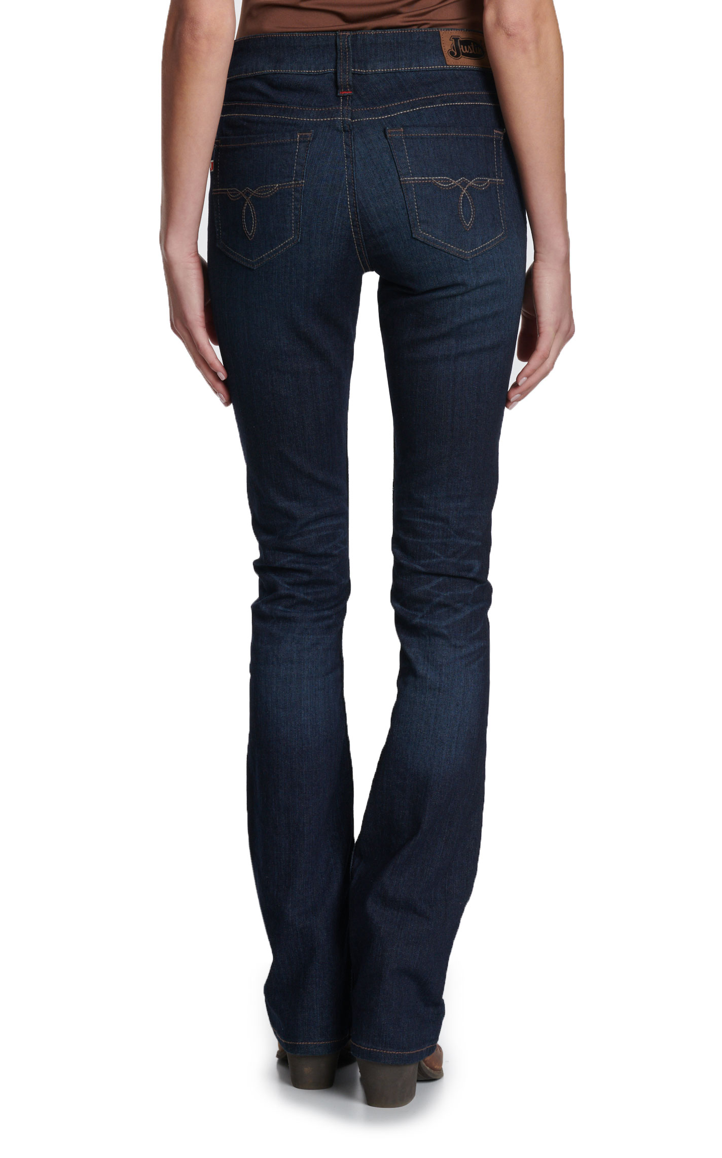 Justin 1879 Women's Dark Wash Vintage Boot Cut Jeans - Image 1