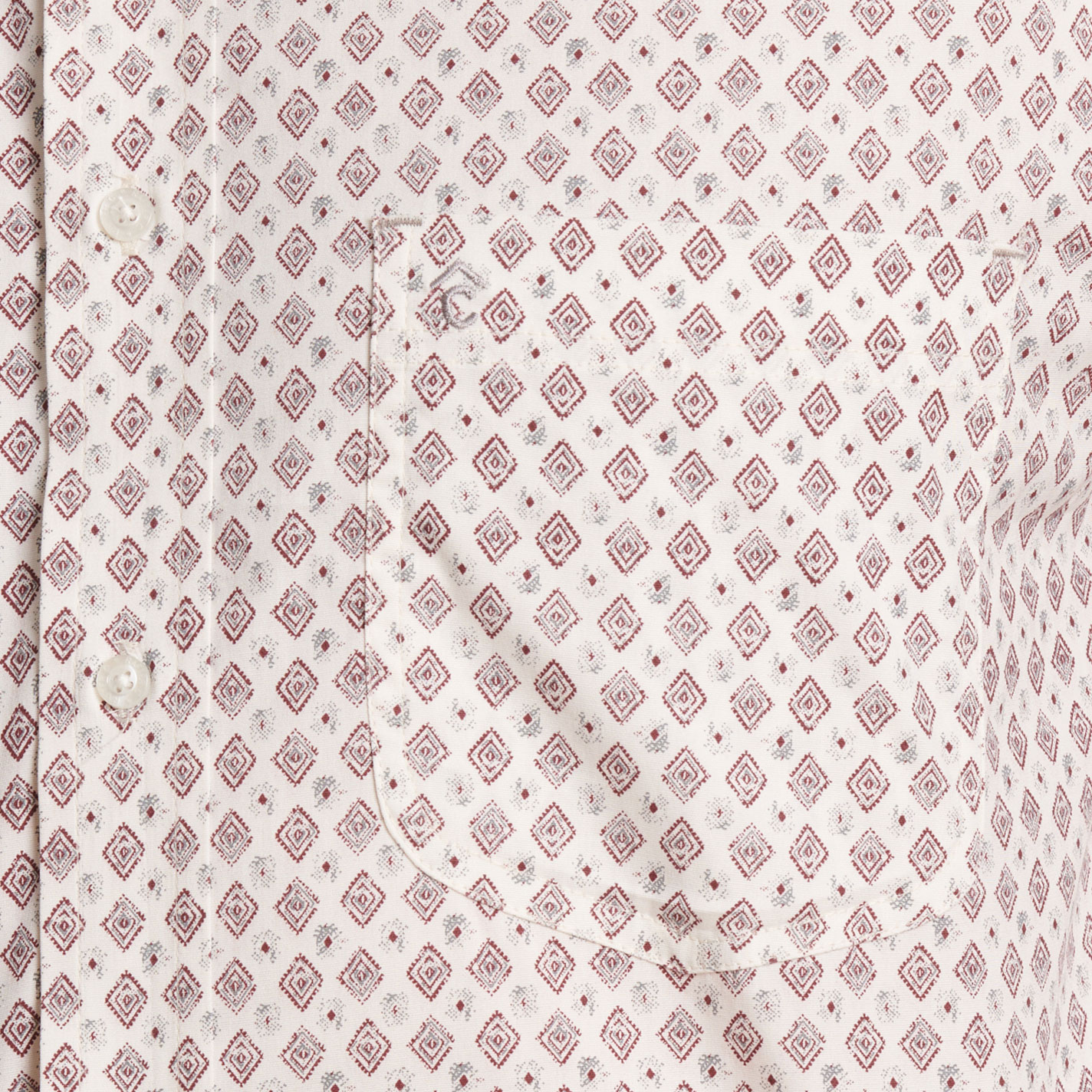 Rafter C Men's White Geo Print Western Shirt - Image 3