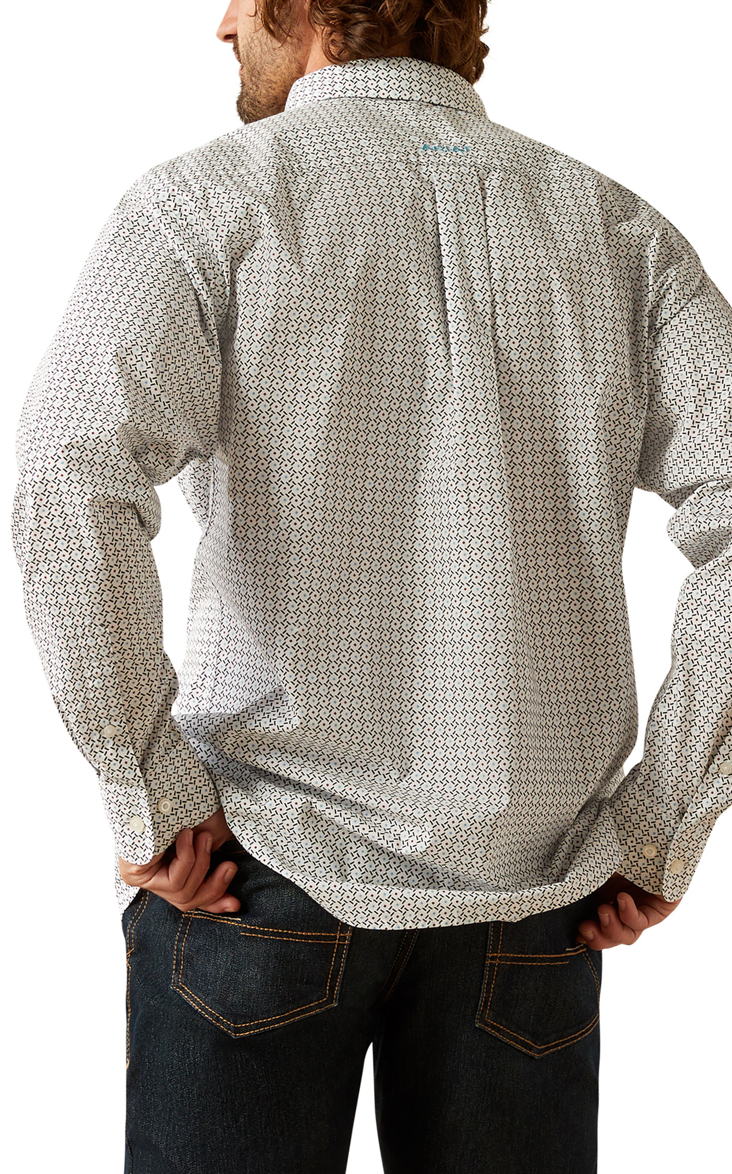 Ariat Men's White & Black Geo Western Shirt - Image 1