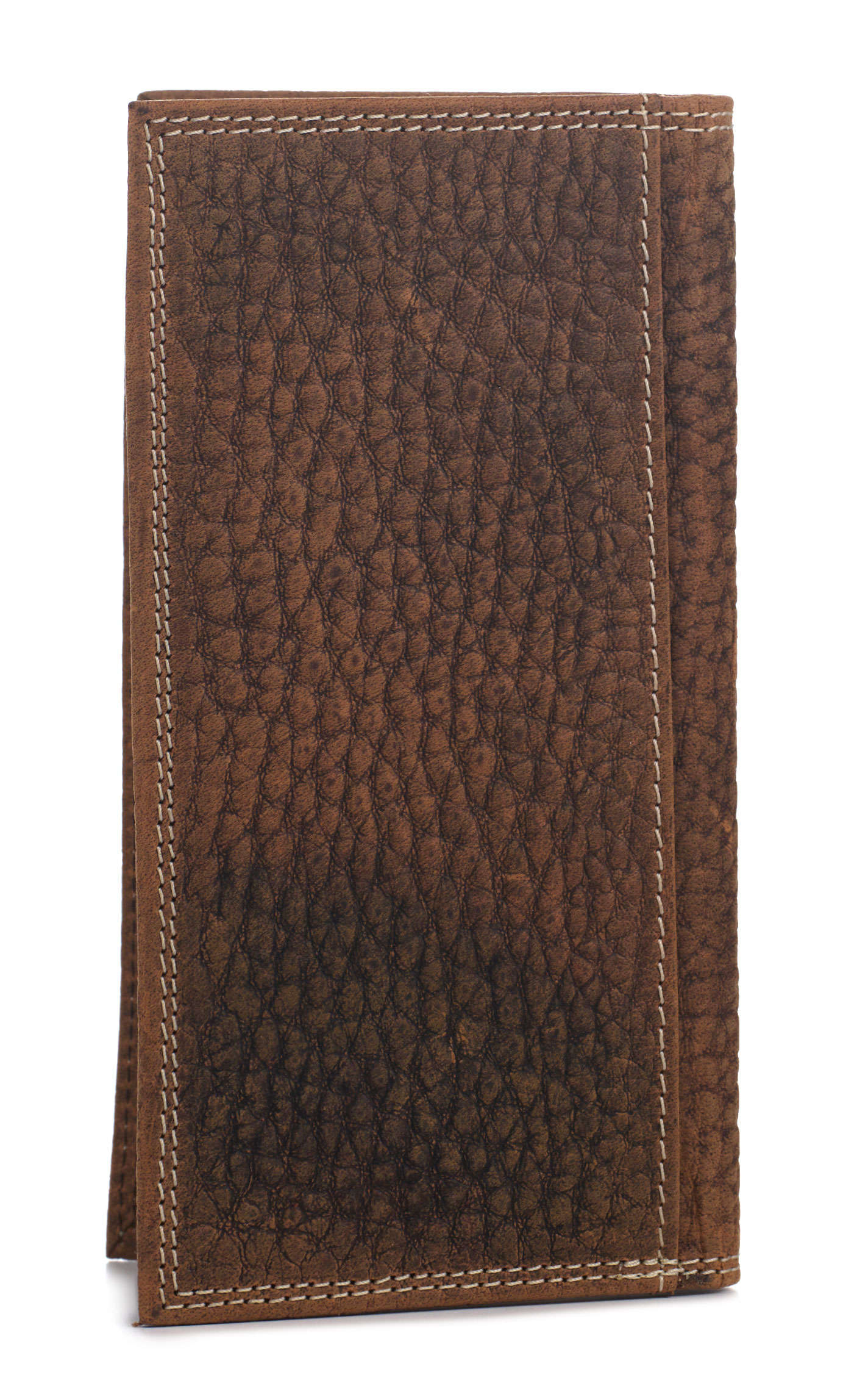 Ariat Men's Rich Latte Bullhide & Shield Logo Rodeo Wallet - Image 1