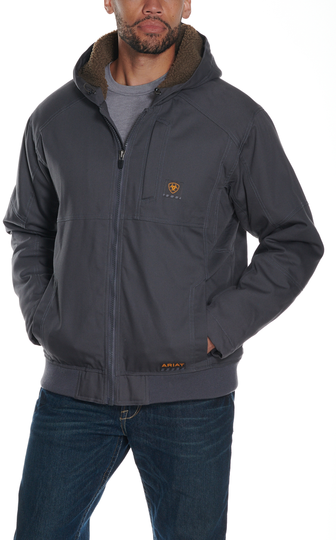 Ariat Men's Rebar DuraCanvas Hooded Jacket - Image 1