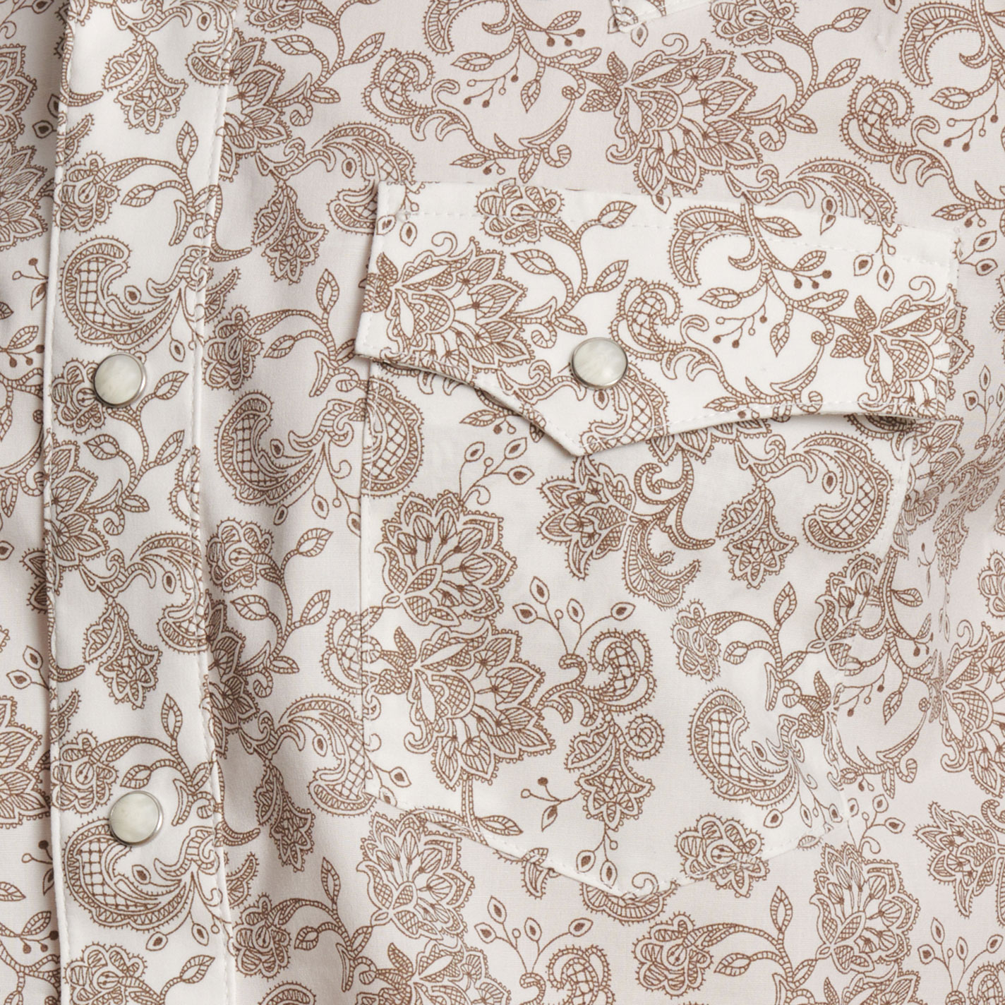 Wrangler Retro Men's Taupe Floral Paisley Print Western Shirt - Image 1