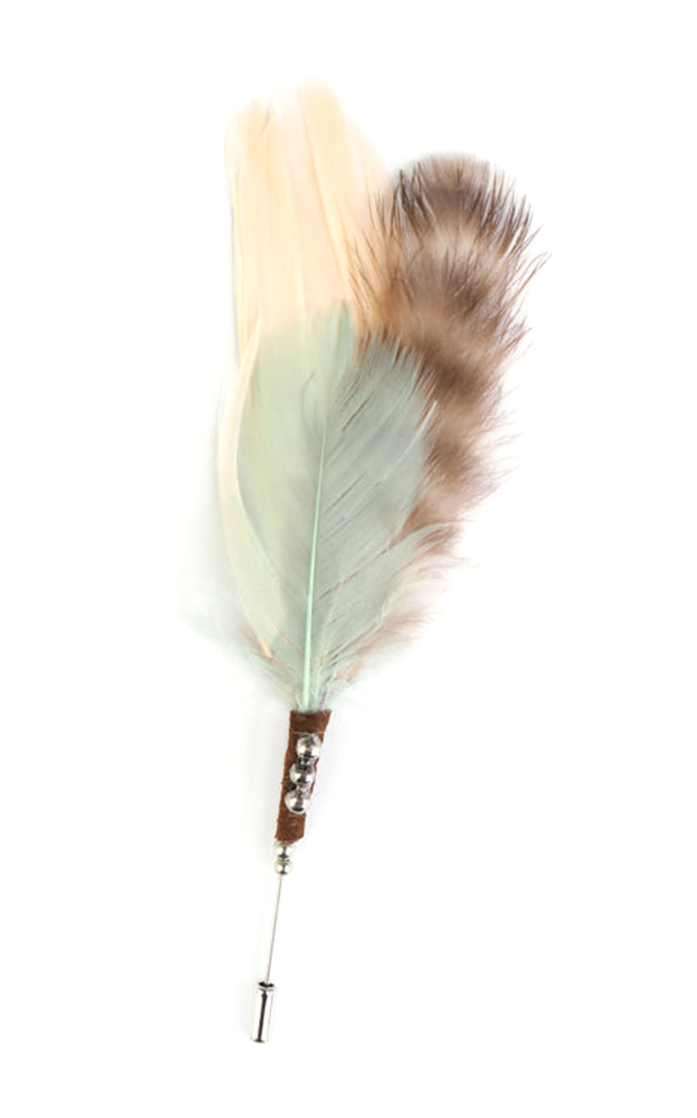 Cowgirl Confetti Silver Beading & Colorful Feather Hat Pin - Image 1