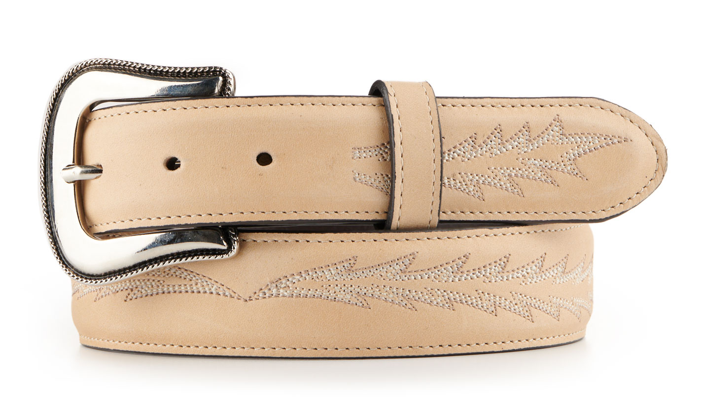 JRC & Sons Women's Nancy Camel Boot Stitch Leather Western Belt - Image 1