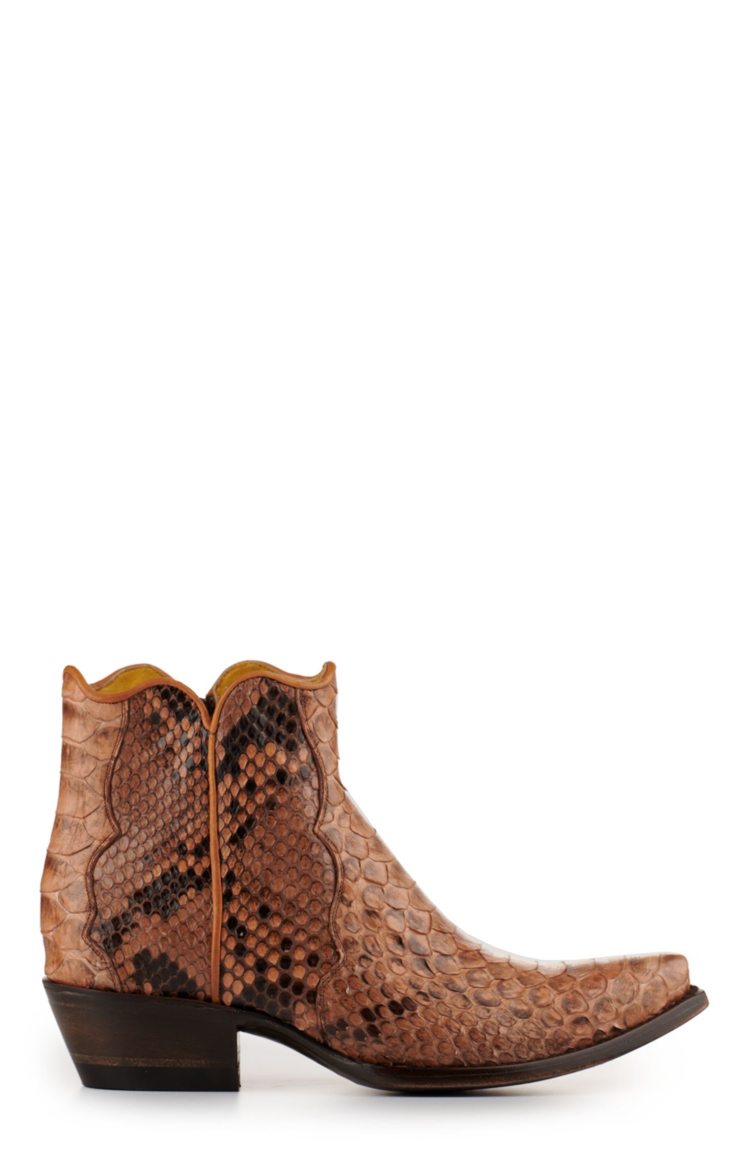 Cavender's Women's Camel Python Snip Toe Western Booties - Image 1
