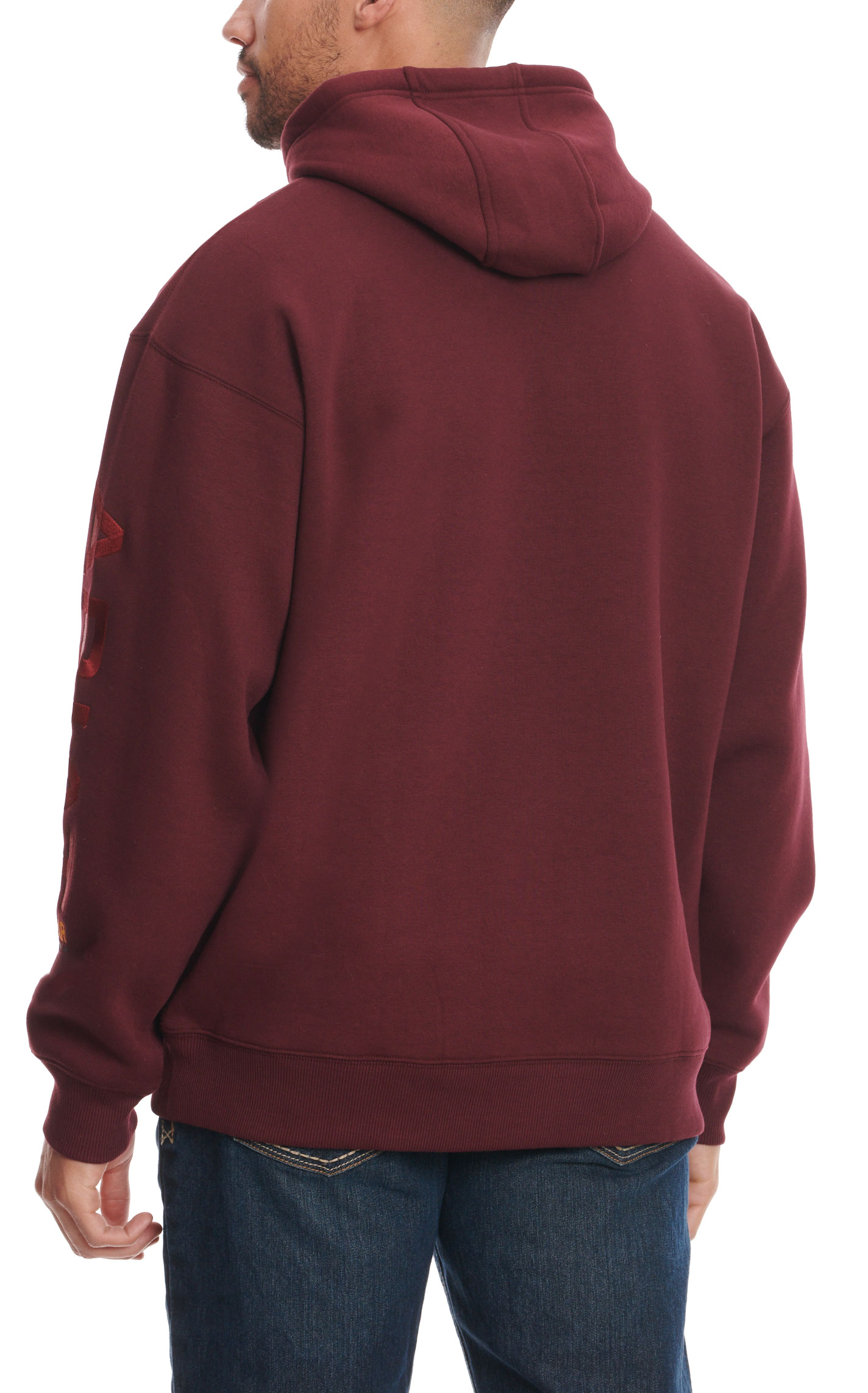 Ariat Rebar Men's Malbec 10 OZ All Weather Heavyweight Pullover Hoodie - Image 4