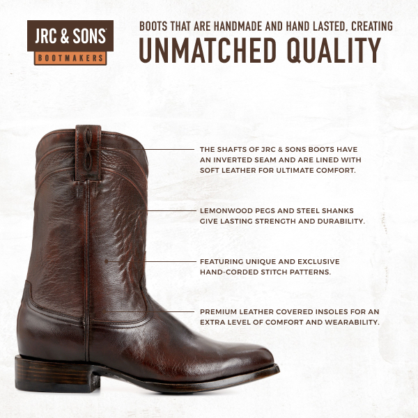 JRC & Sons Men's Kingston Brush Off Goat Leather Round Toe Roper Boot in Chocolate - Image 1