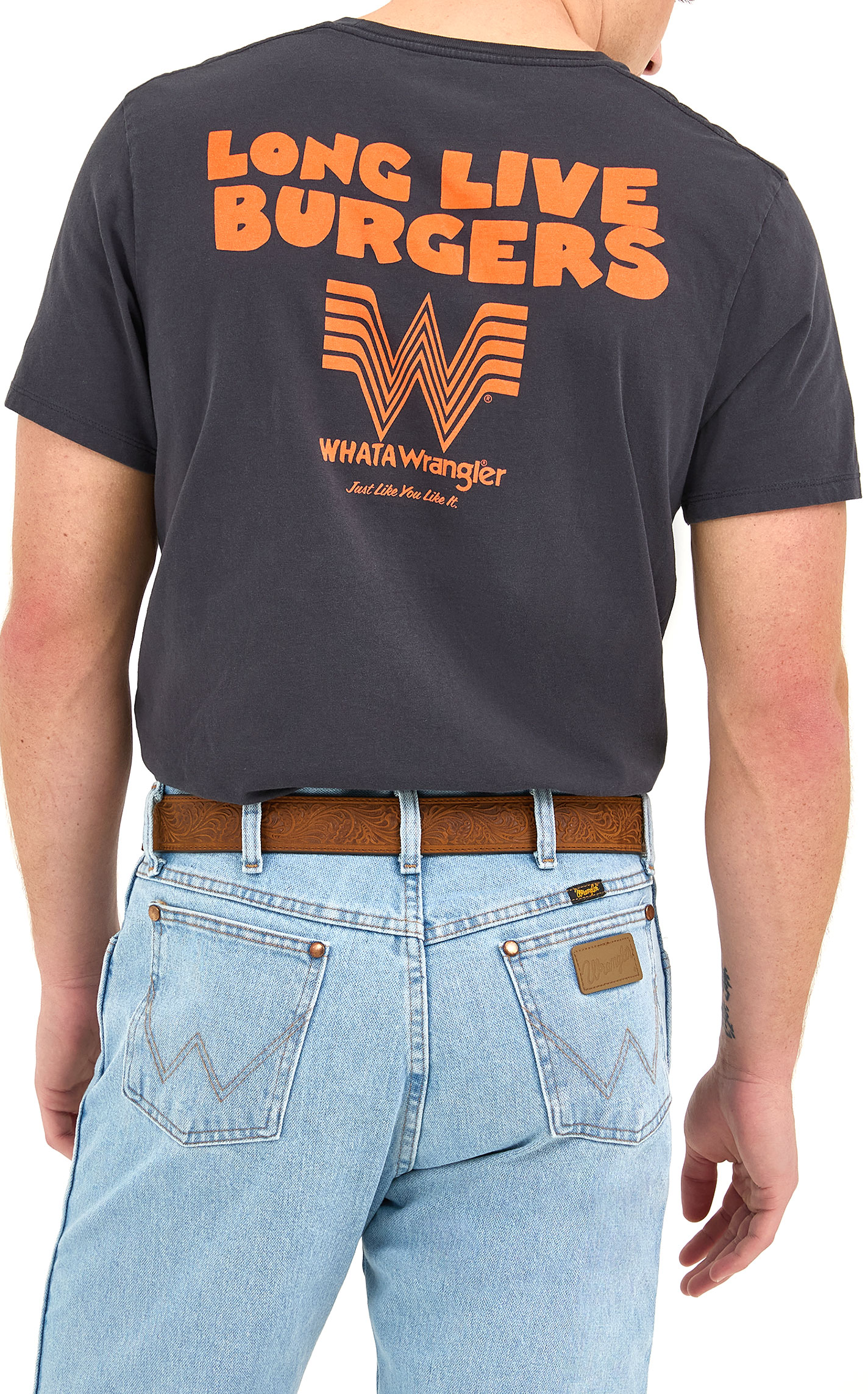 Wrangler x Whataburger Black ‘Long Live Burgers’ Graphic Short Sleeve T-Shirt - Image 1