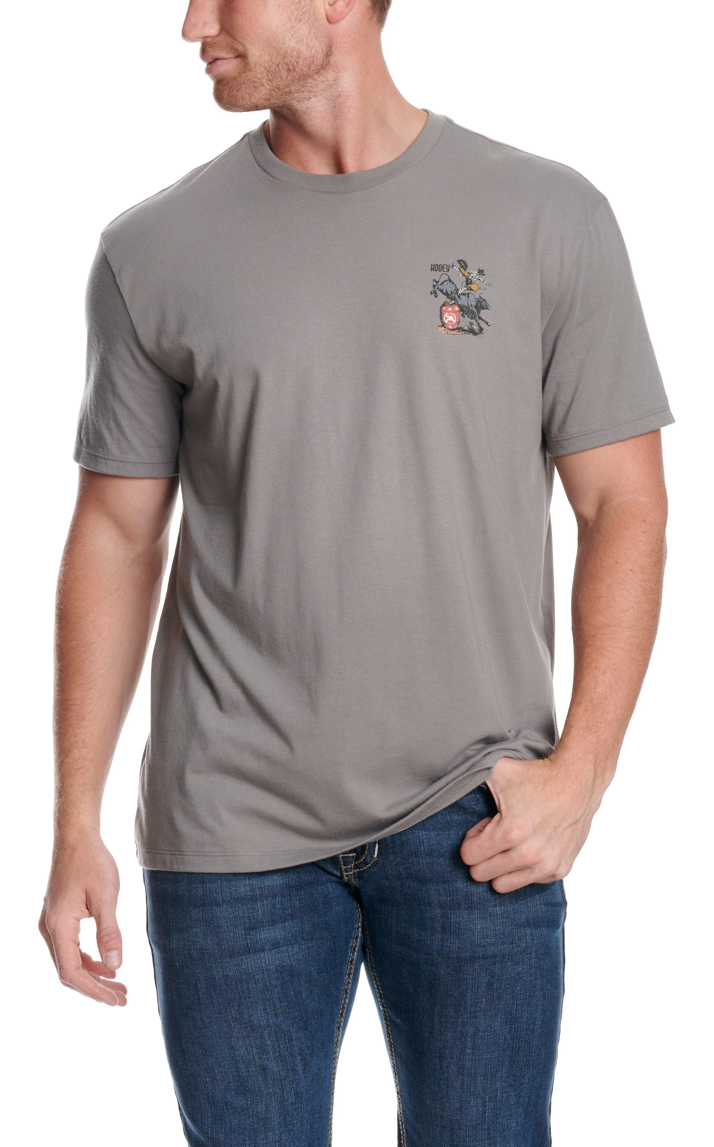 Hooey Men's Gray Prison Rodeo Cowboy Graphic T-Shirt - Image 2
