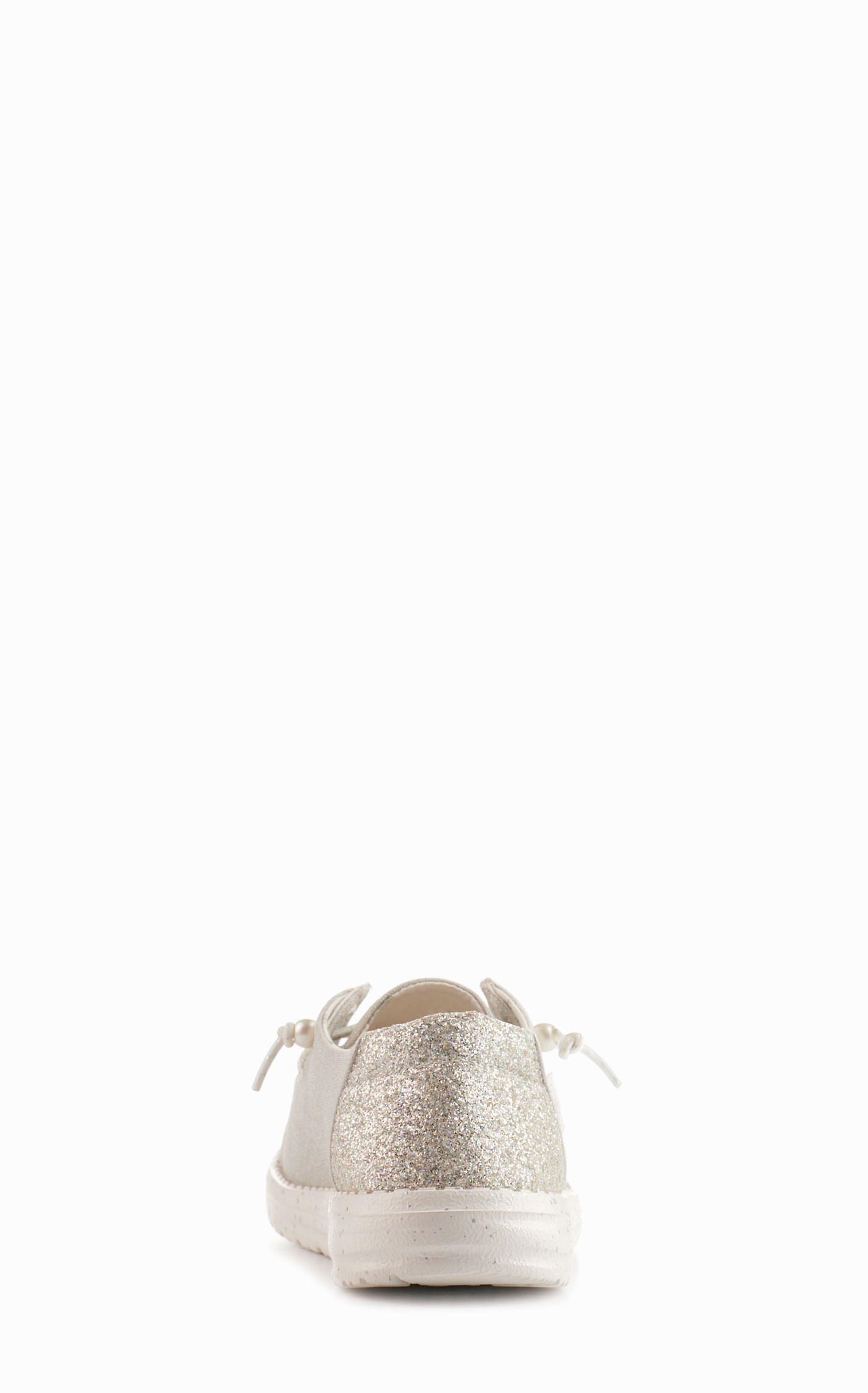 Hey Dude Women's Wendy Celestial Shine Ivory with Glitter Moc Toe Lace Up Casual Shoes - Image 1