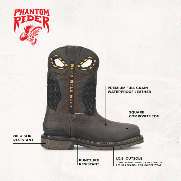 Double H Men's Phantom Composition Wide Square Toe Work Boots - Image 1