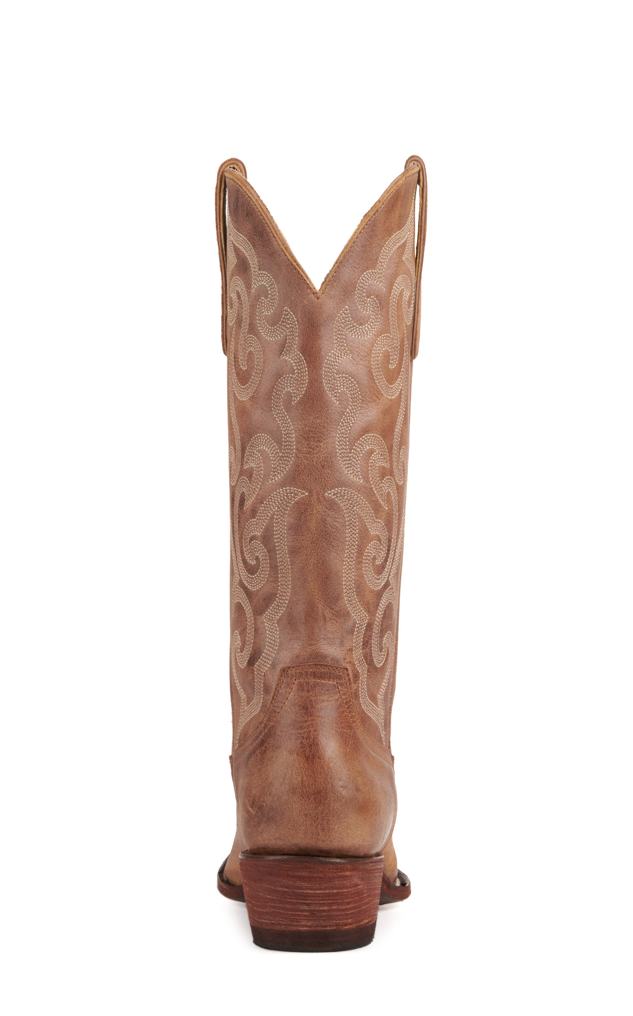 Cavender’s Women’s Antique Leather Taupe with Tonal Embroidery Snip Toe Cowboy Boots  - Image 1