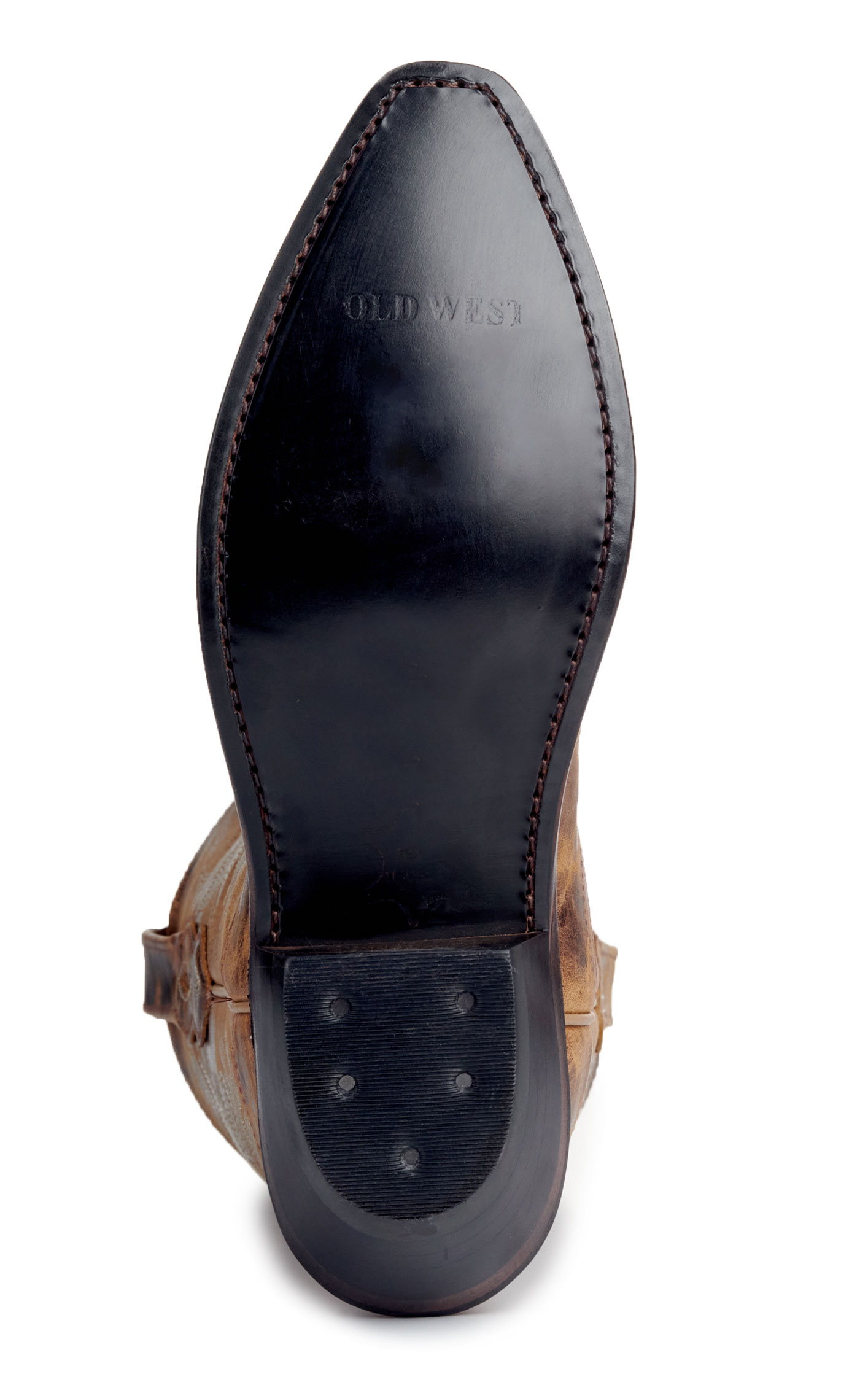 Old West Women's Burnt Tan Snip Toe Cowboy Boots - Image 1