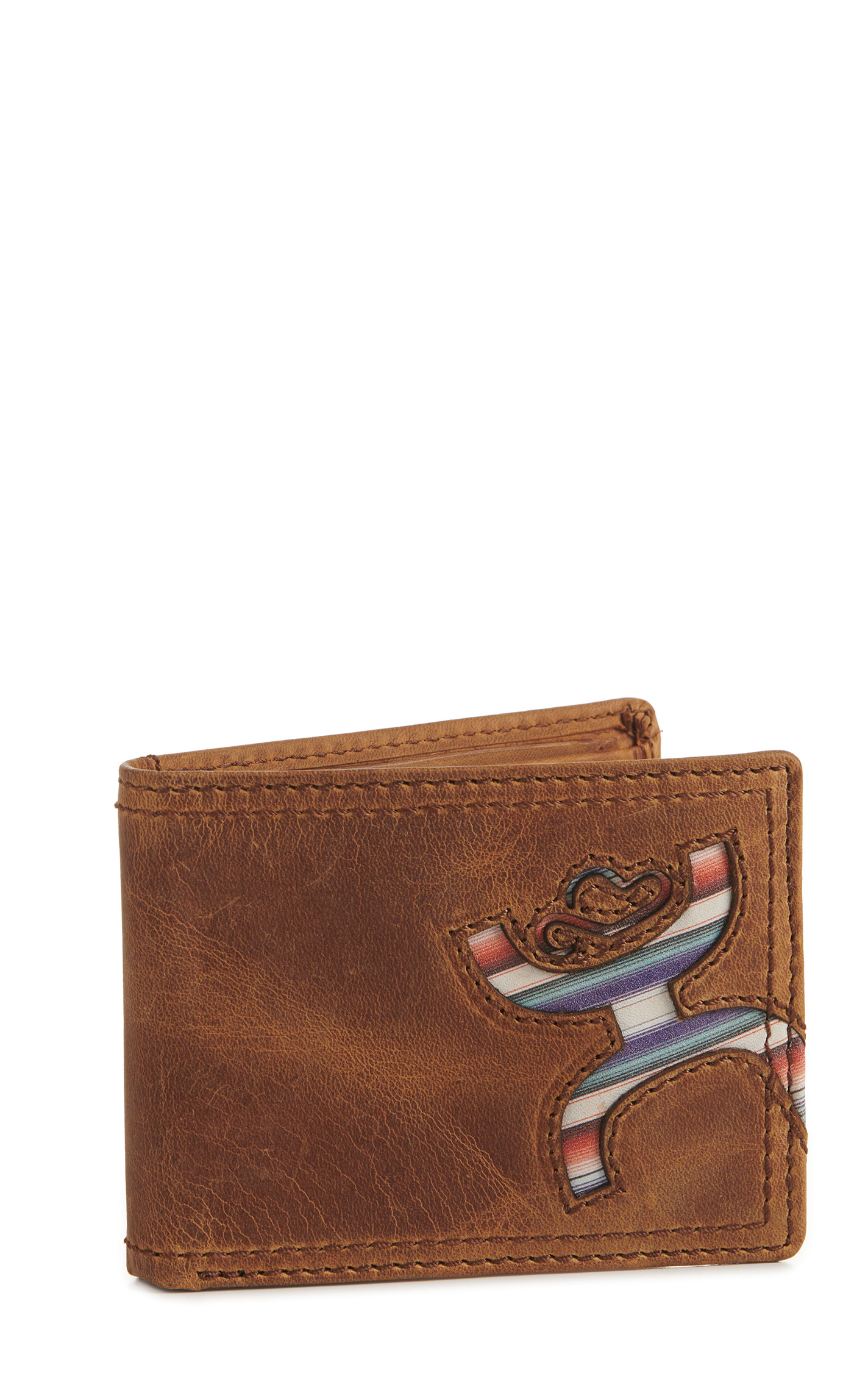 Hooey Men's Tan with Blue Serape Logo Bi-Fold Wallet - Image 1