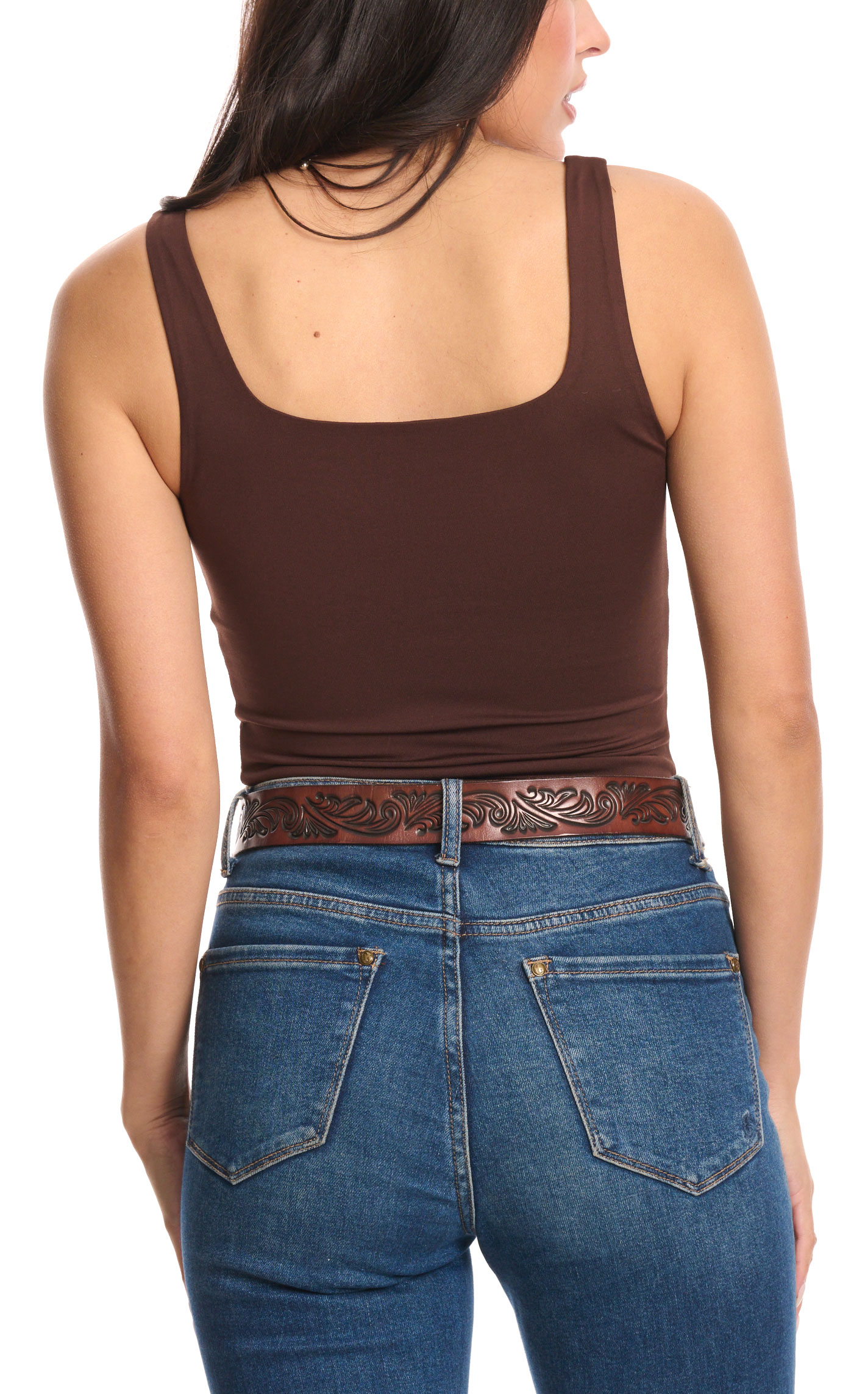 Rockin' C Women's Chocolate Tank Bodysuit - Image 1