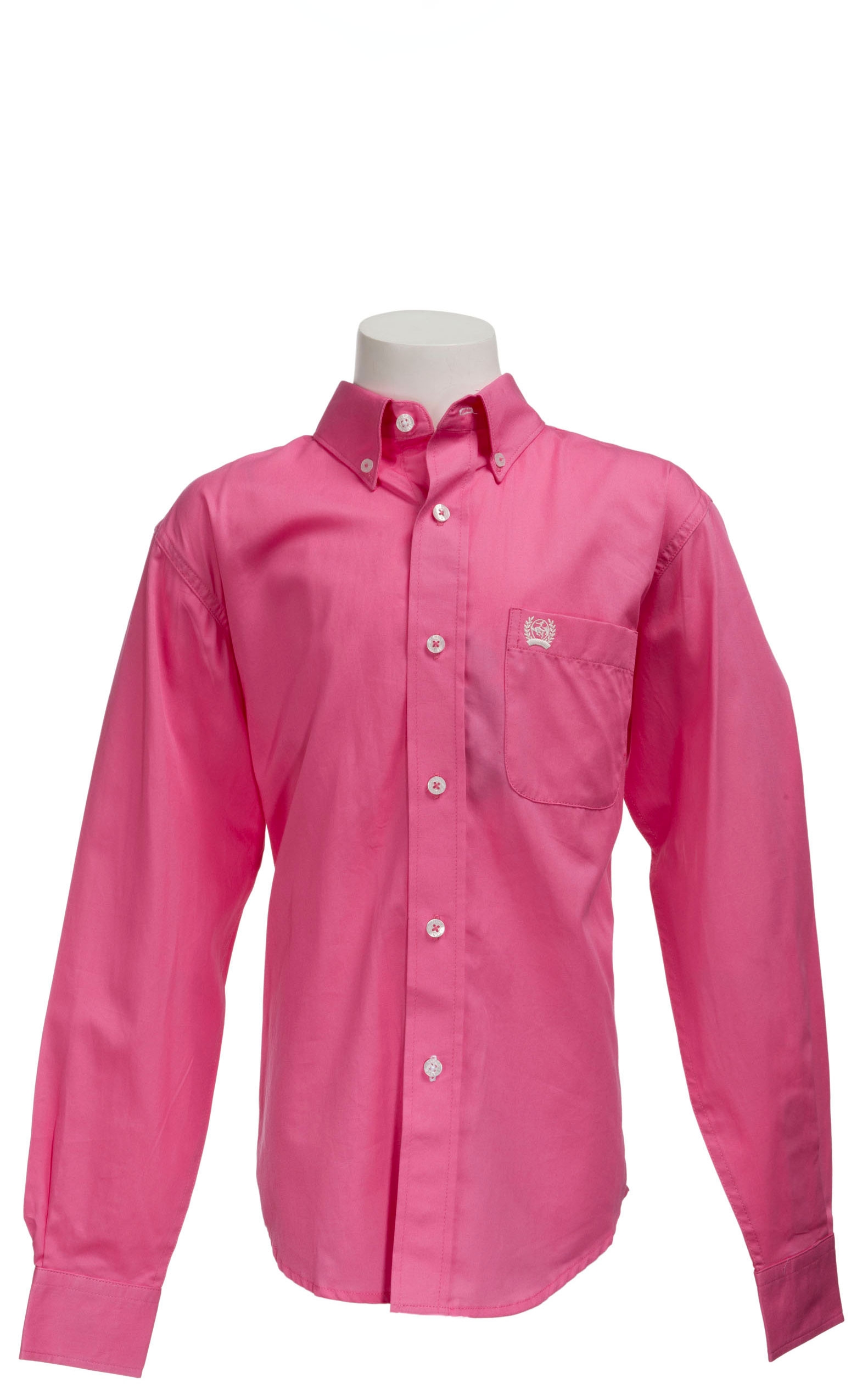 Cinch Boys' Solid Pink Long Sleeve Western Shirt - Image 1
