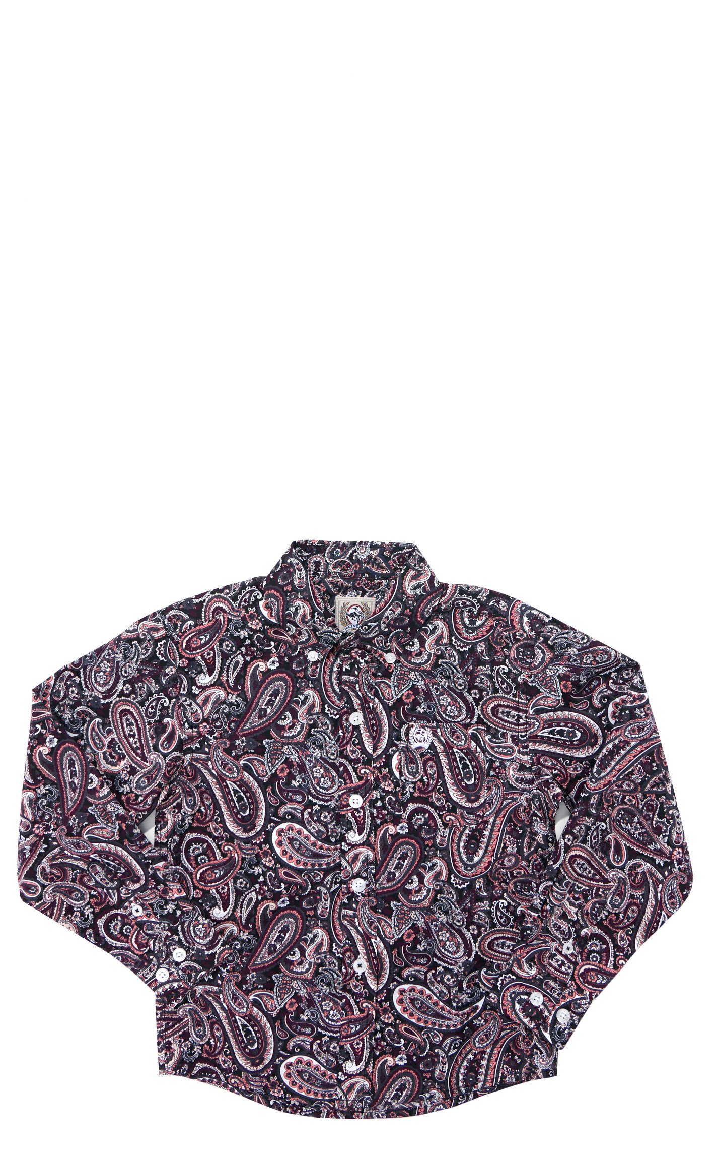 Cinch Toddler Boy's Black & Rose Paisley Print Long Sleeve Western Shirt - Image 1