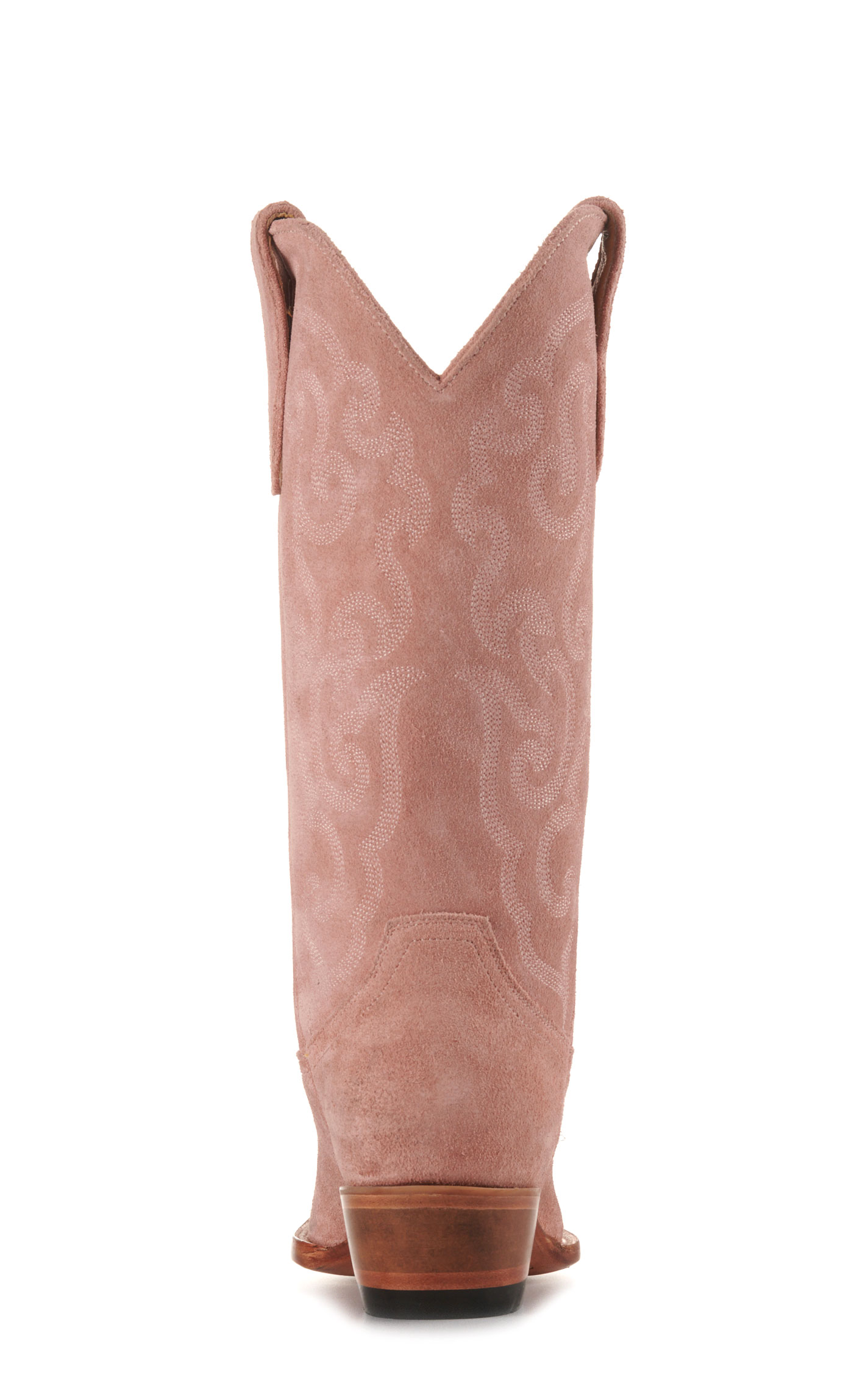 Cavender’s Women’s Suede Pink with Tonal Embroidery Snip Toe Cowboy Boots  - Image 1
