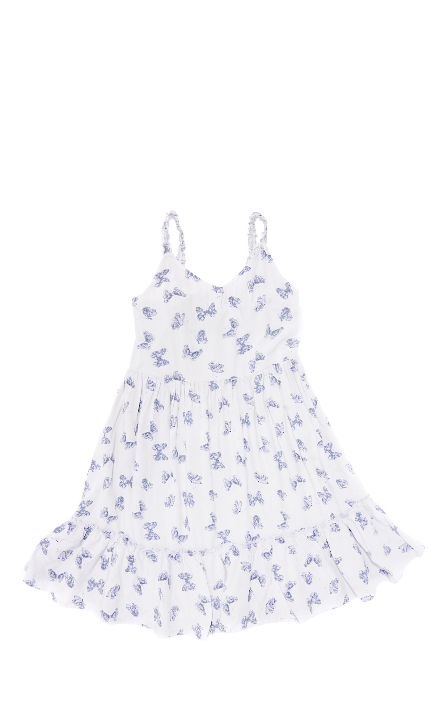 Rockin' C Girl's White & Blue Butterfly Dress - Image 1