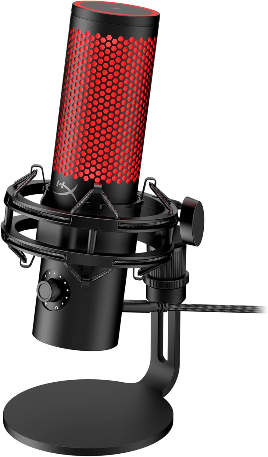 HyperX HX-MICQC-BK QuadCast - Standalone Microphone with Comprehensive Functions for Streaming Gamers
