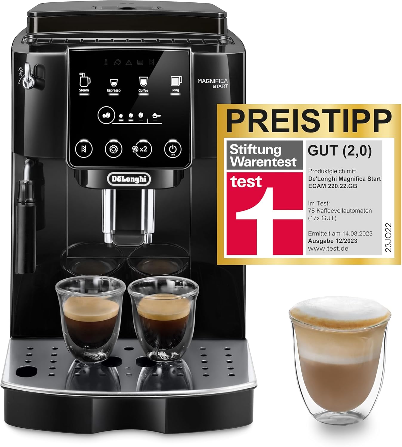 De'Longhi Fully Automatic Coffee Machine with Milk Frothing Nozzle for Cappuccino