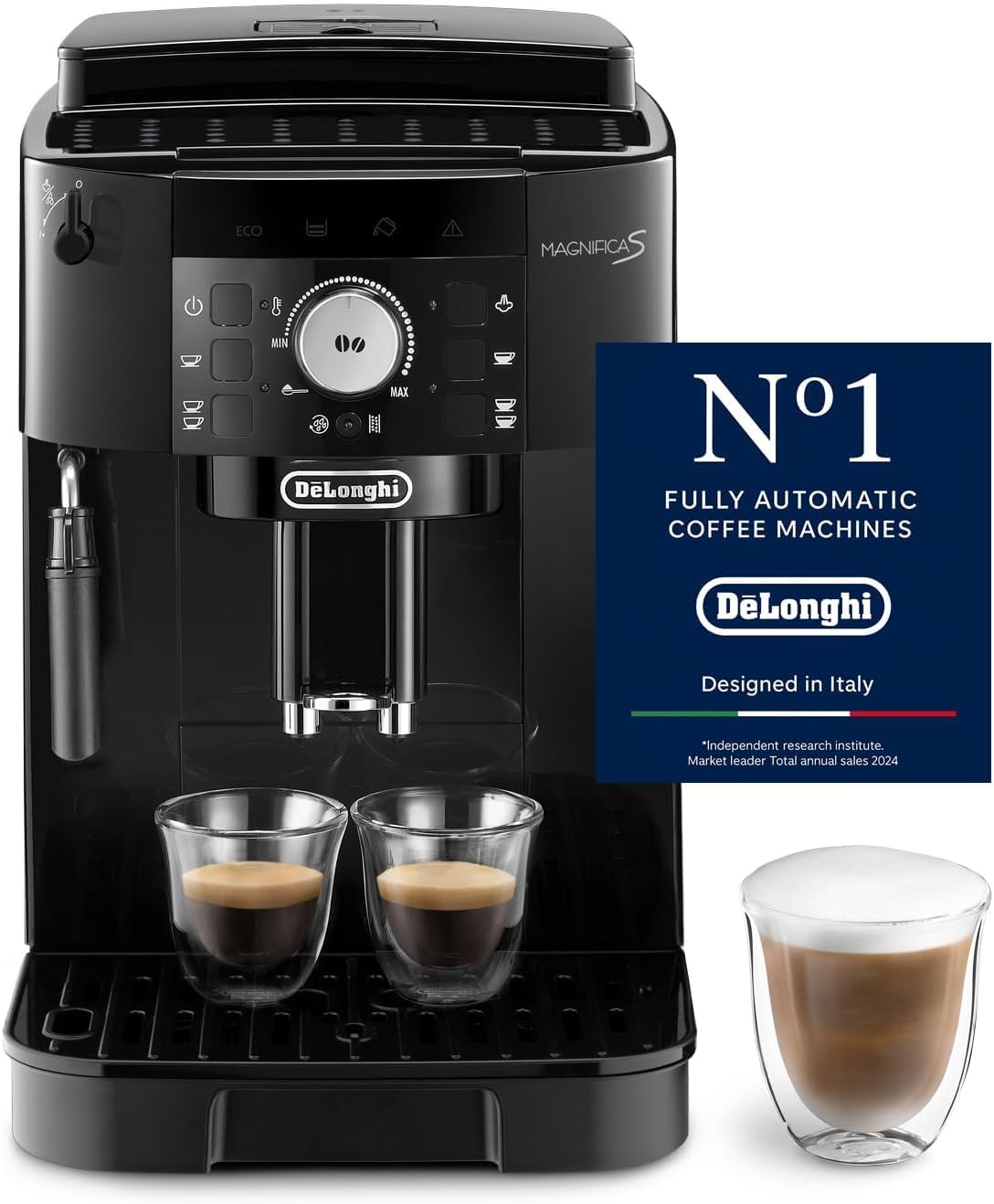 De'Longhi Fully Automatic Coffee Machine with Milk Frothing Nozzle for Cappuccino