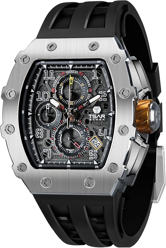 TSAR BOMBA Men's Watch, Square
