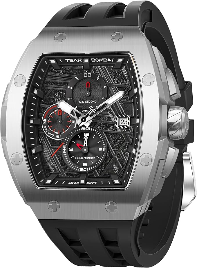 TSAR BOMBA Men's Watch, Square