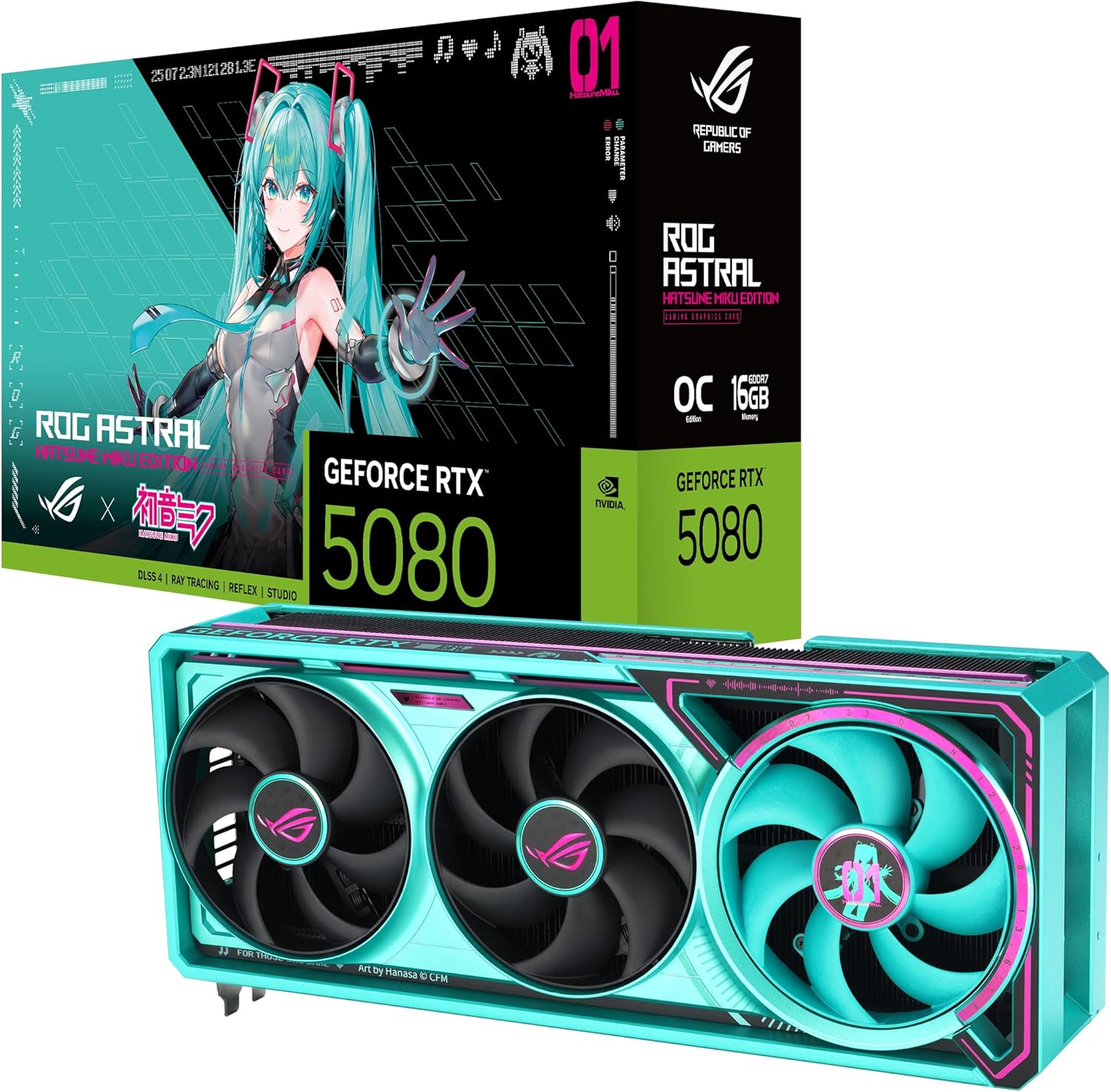 ROG Astral GeForce RTXTM 5O80 16GB GDDR7 0C HATSUNE MIKU
