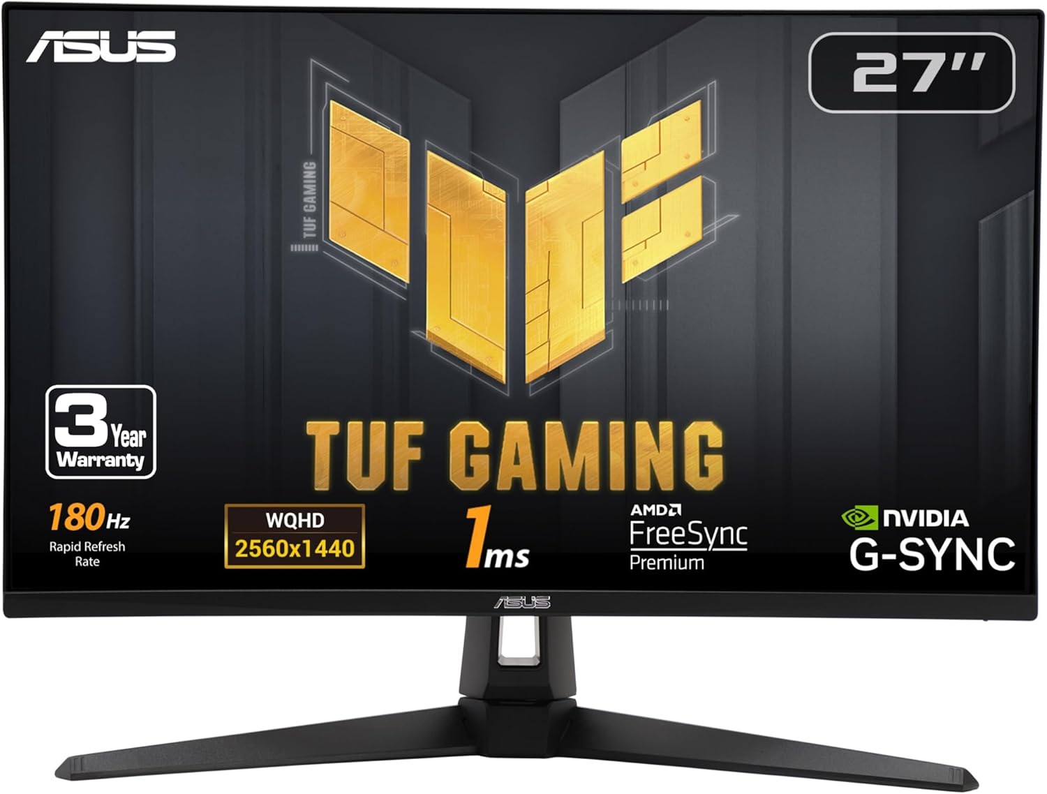 ASUS TUF Gaming 27” 1440P HDR Monitor (VG27AQ3A) – QHD (2560 x 1440), 180Hz