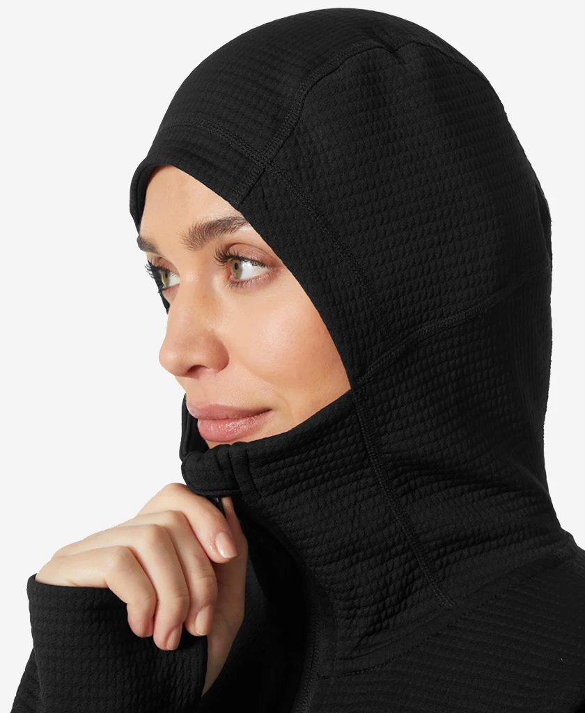 W EVOLVED AIR HOODED MIDLAYER, Black