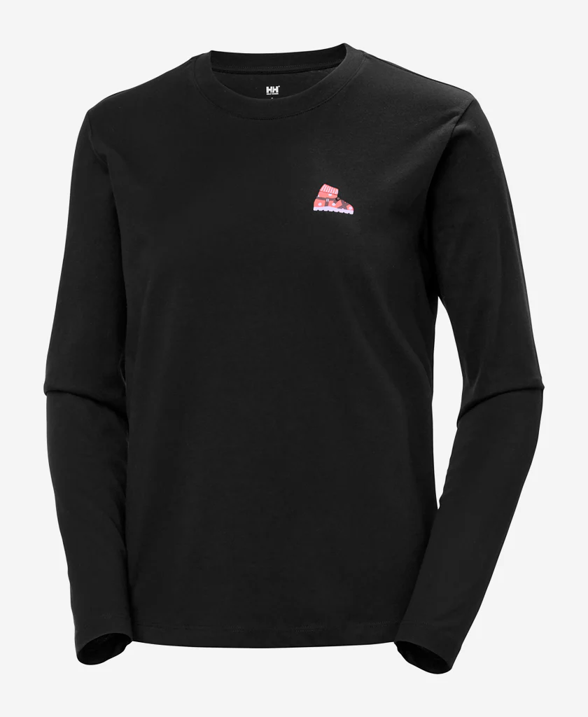 F2F W ORGANIC COTTON LS TEE, Black